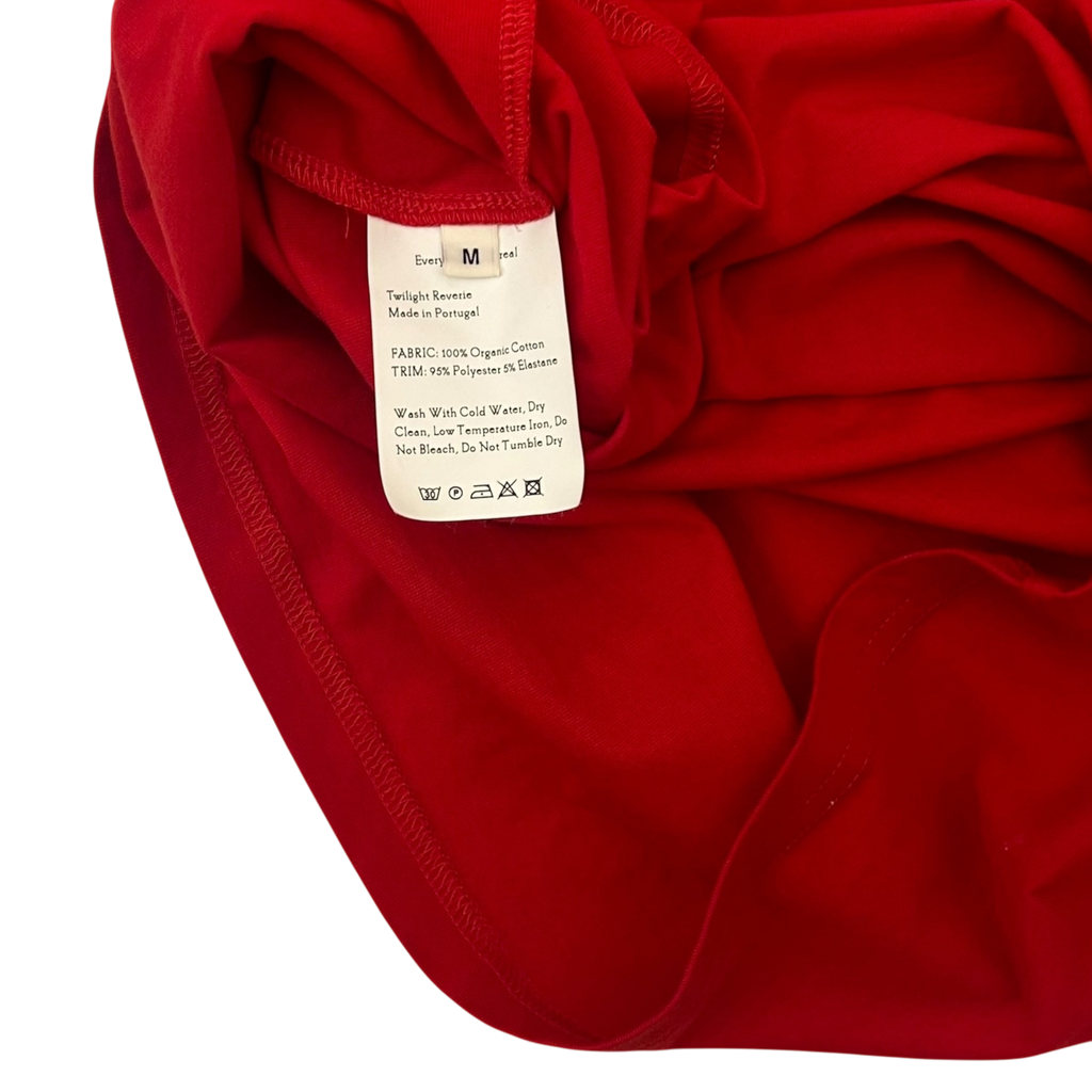 Wales Bonner Original Embroidered Logo T-shirt Red (Size M)