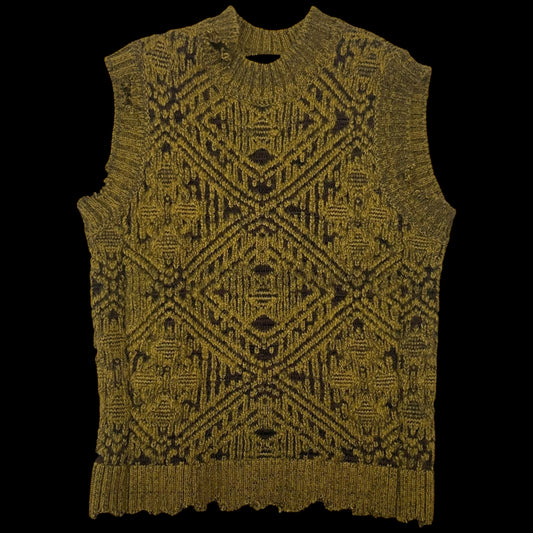 Andersson Bell Jacquard Heavy Distressed Crewneck Knit Vest (Size M)