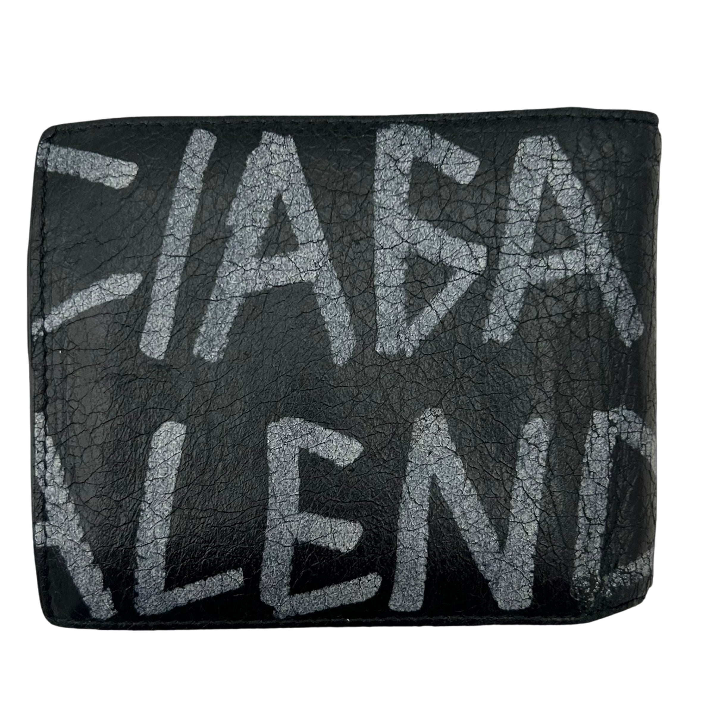 Balenciaga Graffiti Bifold Wallet Black
