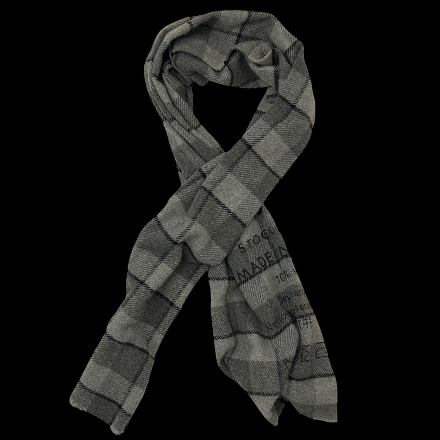 Acne Studios Cassiar Logo-Print Checked Scarf Grey/Black