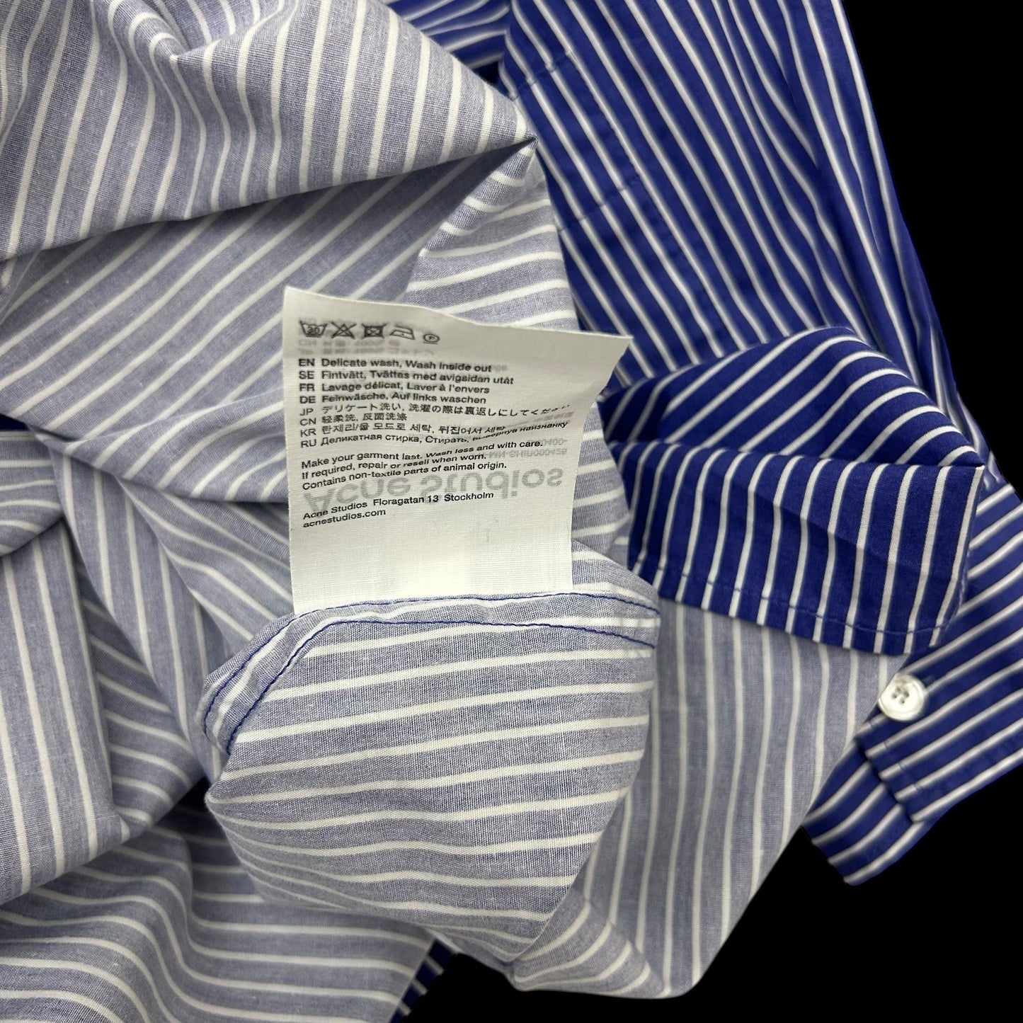 Acne Studios Spartan Stripe Button Down Shirt Blue (Size XXL)