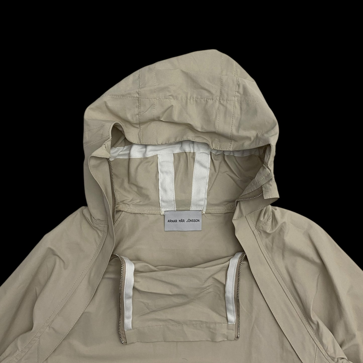 Arnar Mār Jōnsson Sympatex Double Zipper Hooded Jacket Beige (Size XL)