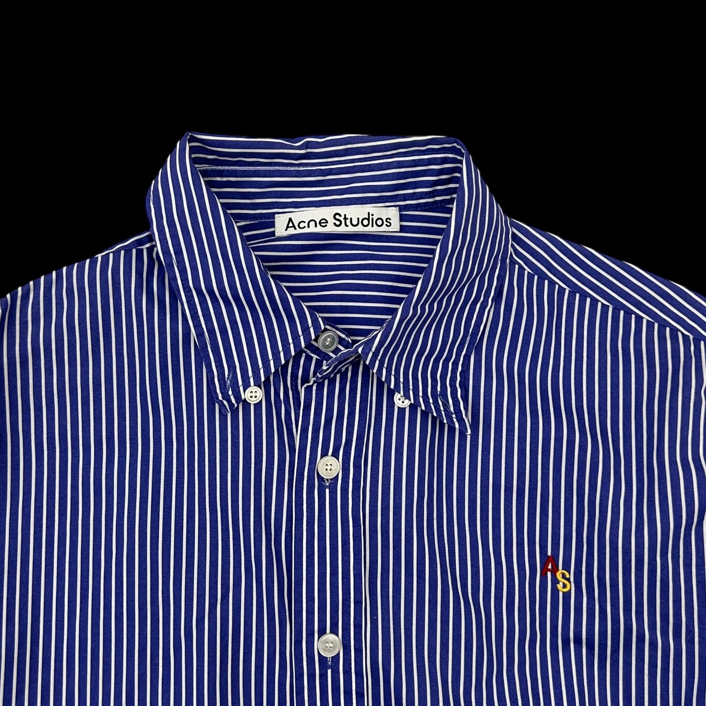 Acne Studios Spartan Stripe Button Down Shirt Blue (Size XXL)