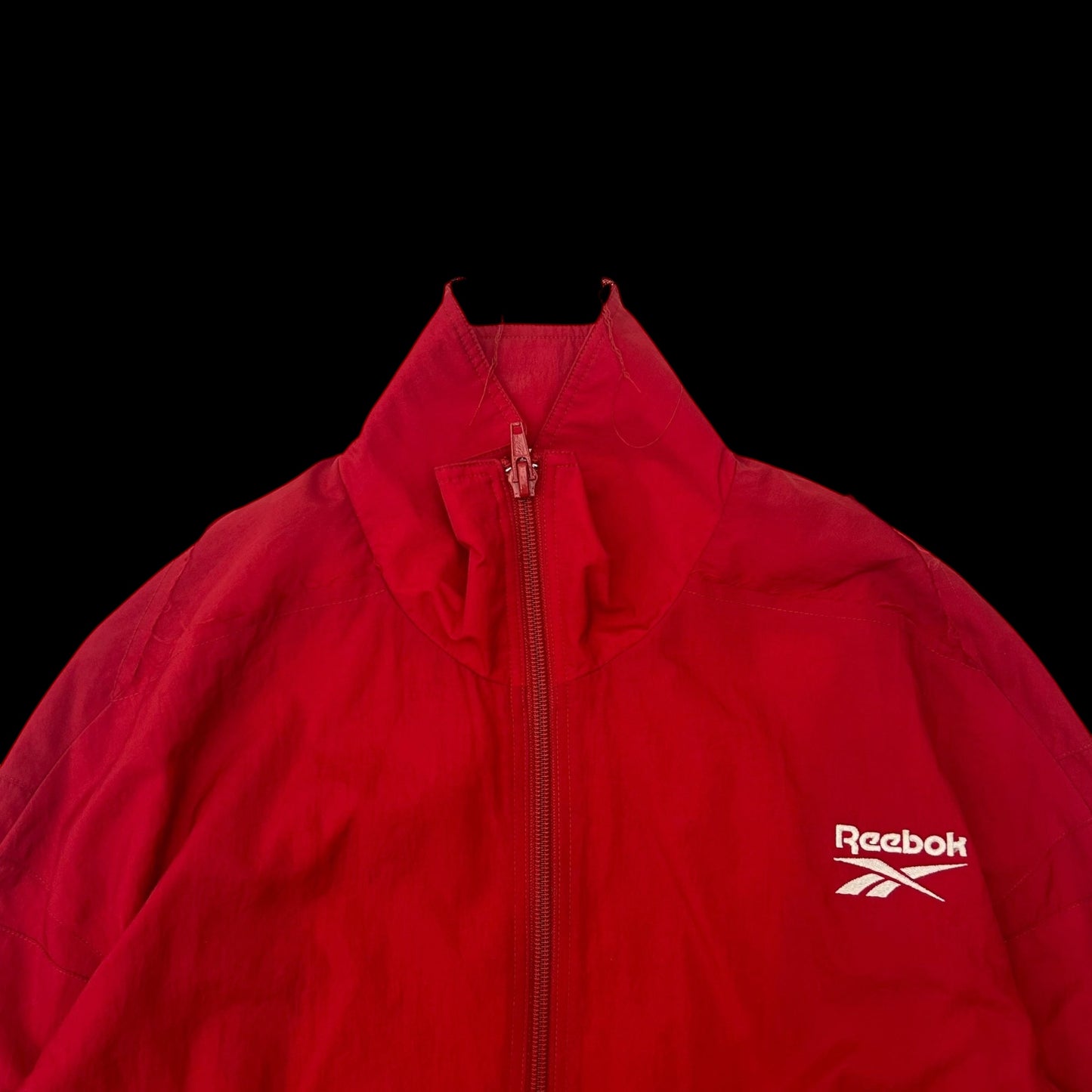 2018 Vetements x Reebok Reworked Distressed Track Jacket Red (Size S Womens)