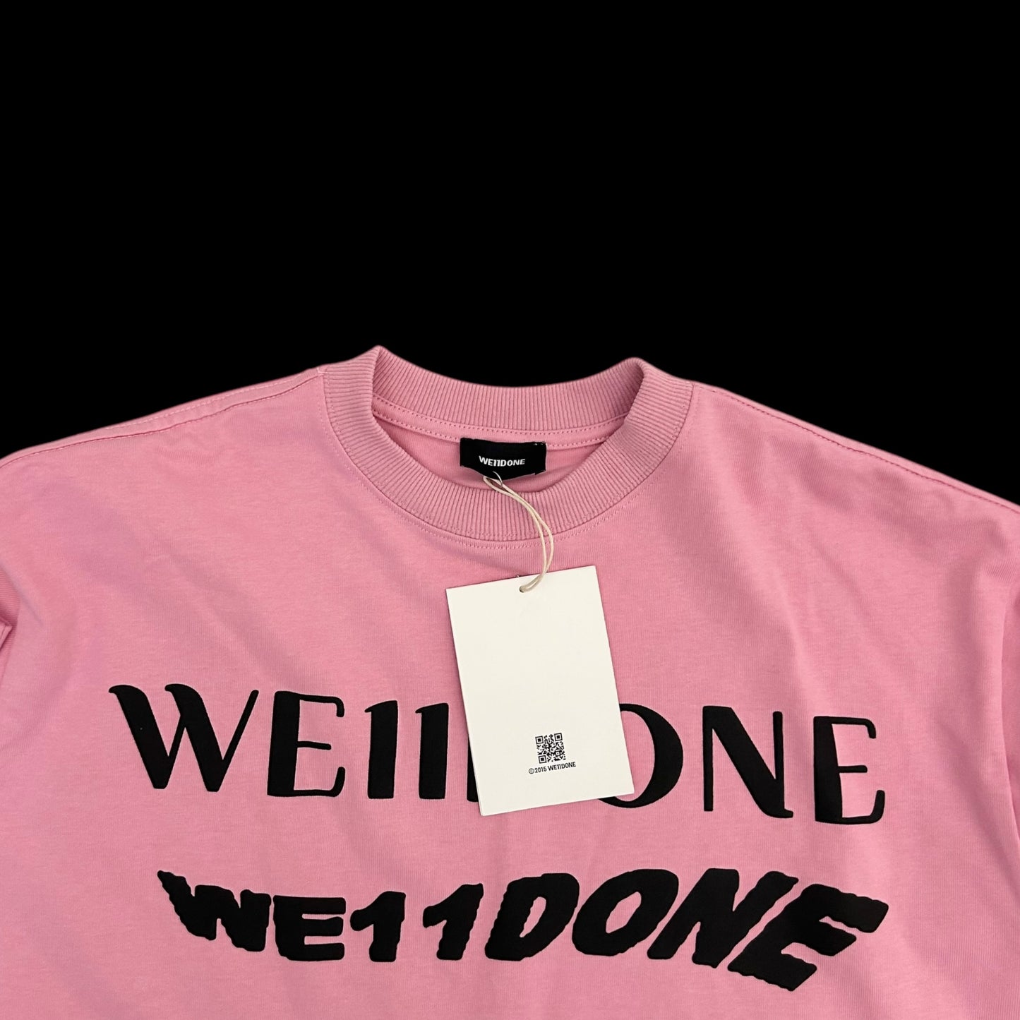 WE11DONE Classic Embroidered Logo T-Shirt Pink (Fits L)