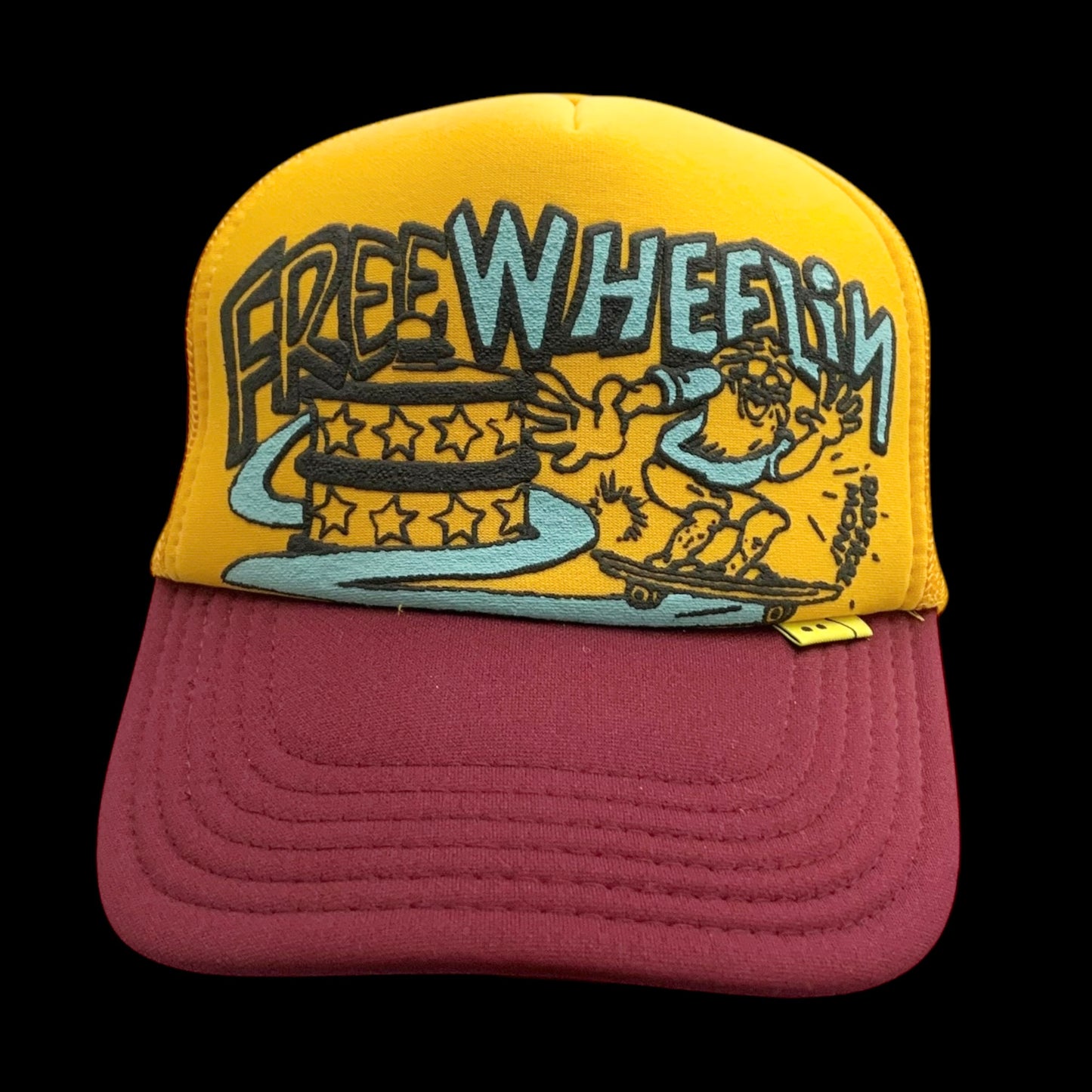 Kapital ‘Free Wheelin’ Trucker Cap Yellow/Burgundy