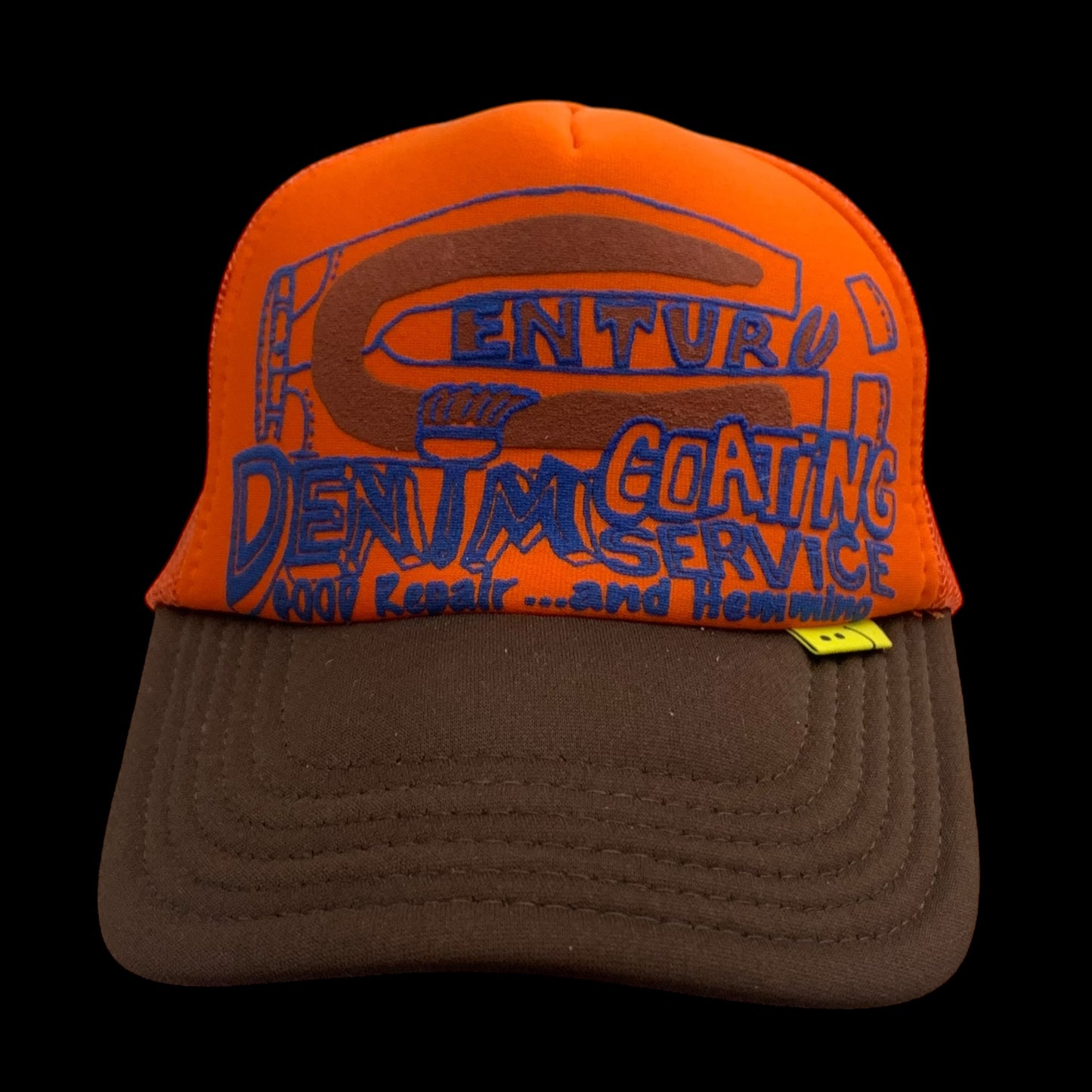 Kapital 'Century Denim Coating Service' Trucker Cap Orange/Brown