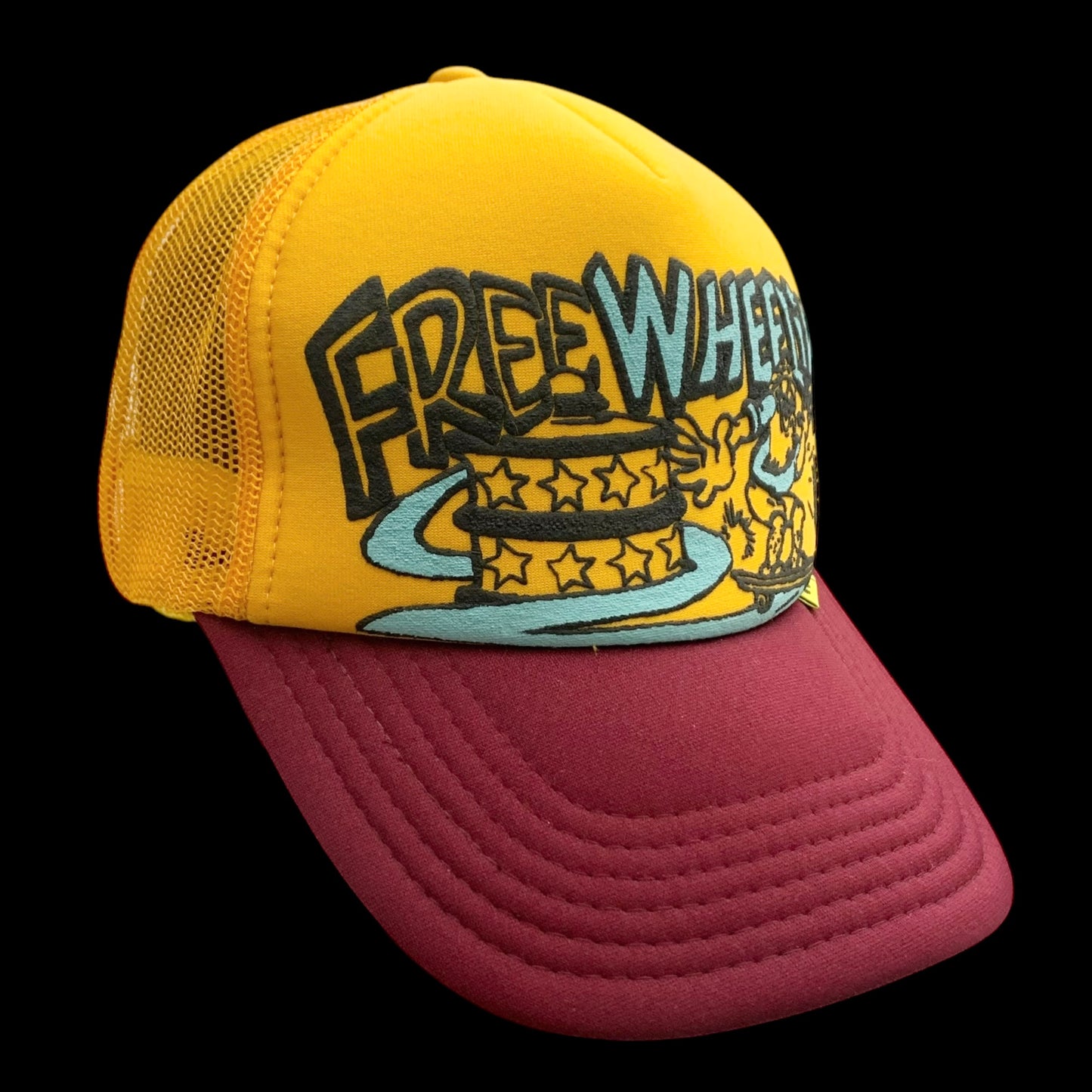 Kapital ‘Free Wheelin’ Trucker Cap Yellow/Burgundy