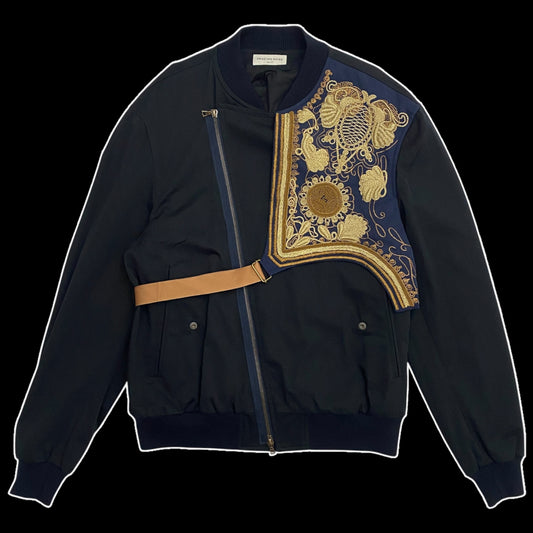 Dries Van Noten SS15 Harness Embroidered Bomber Jacket Navy (Fits M)