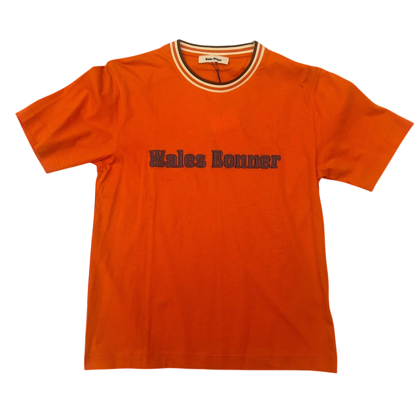 Wales Bonner Original Embroidered Logo T-shirt Orange (Fits S/M)