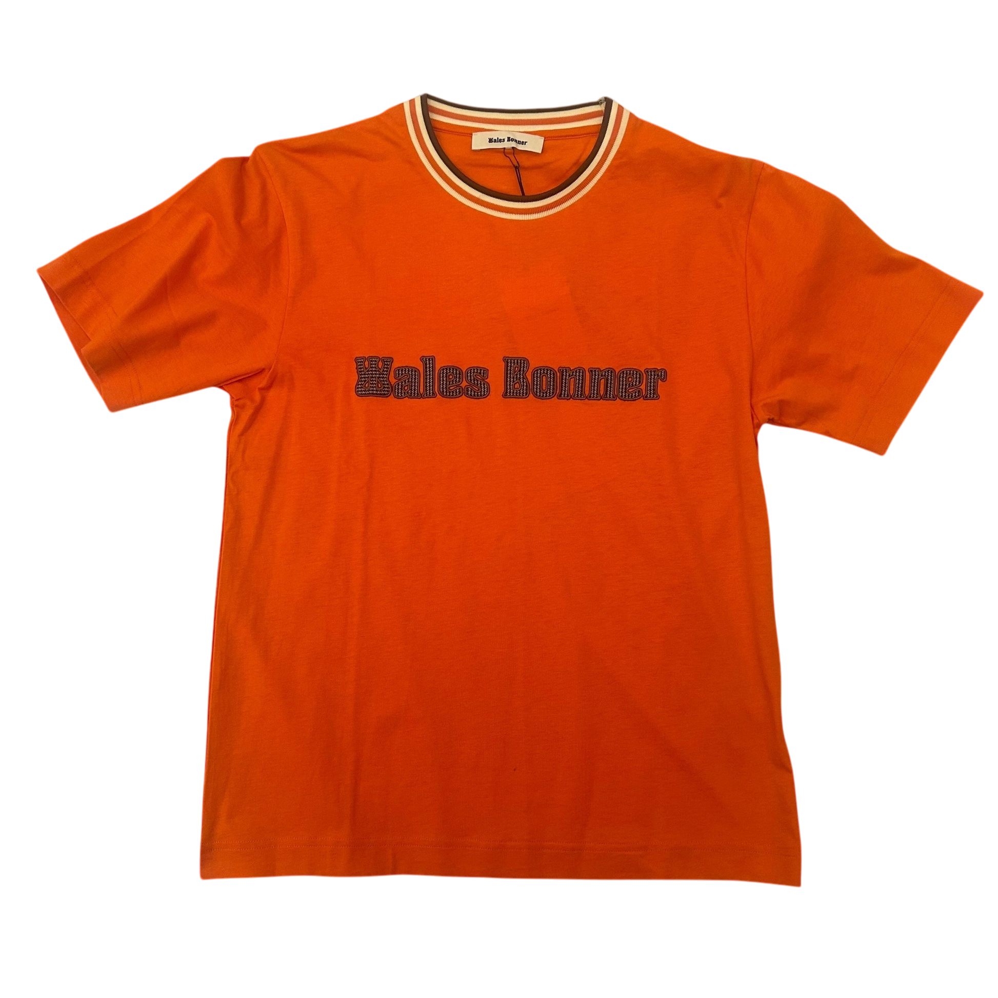 Wales Bonner Original Embroidered Logo T-shirt Orange (Fits S/M)
