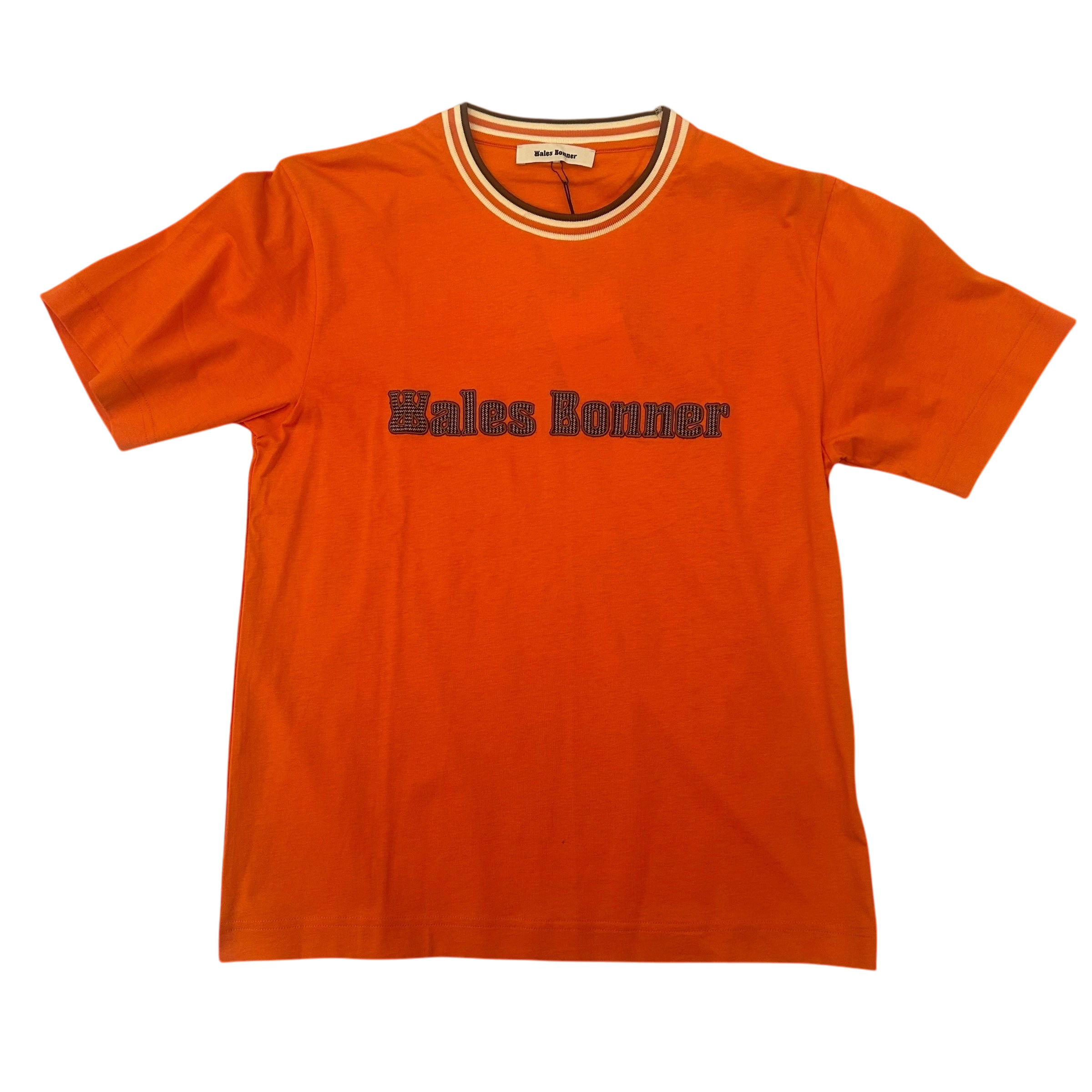 Wales Bonner Original Embroidered Logo T-shirt Orange (Fits S/M)