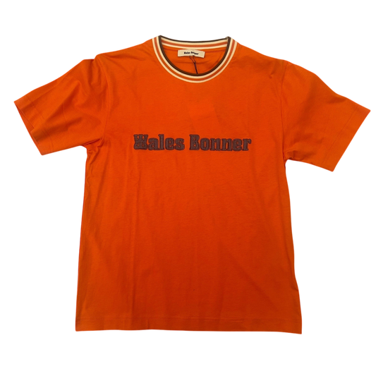 Wales Bonner Original Embroidered Logo T-shirt Orange (Fits S/M)
