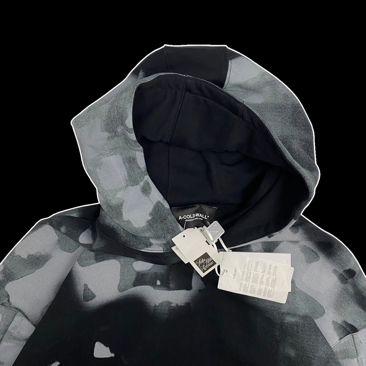 A-COLD-WALL Brush Stroke Hoodie Black/Grey (Fits L-XL)