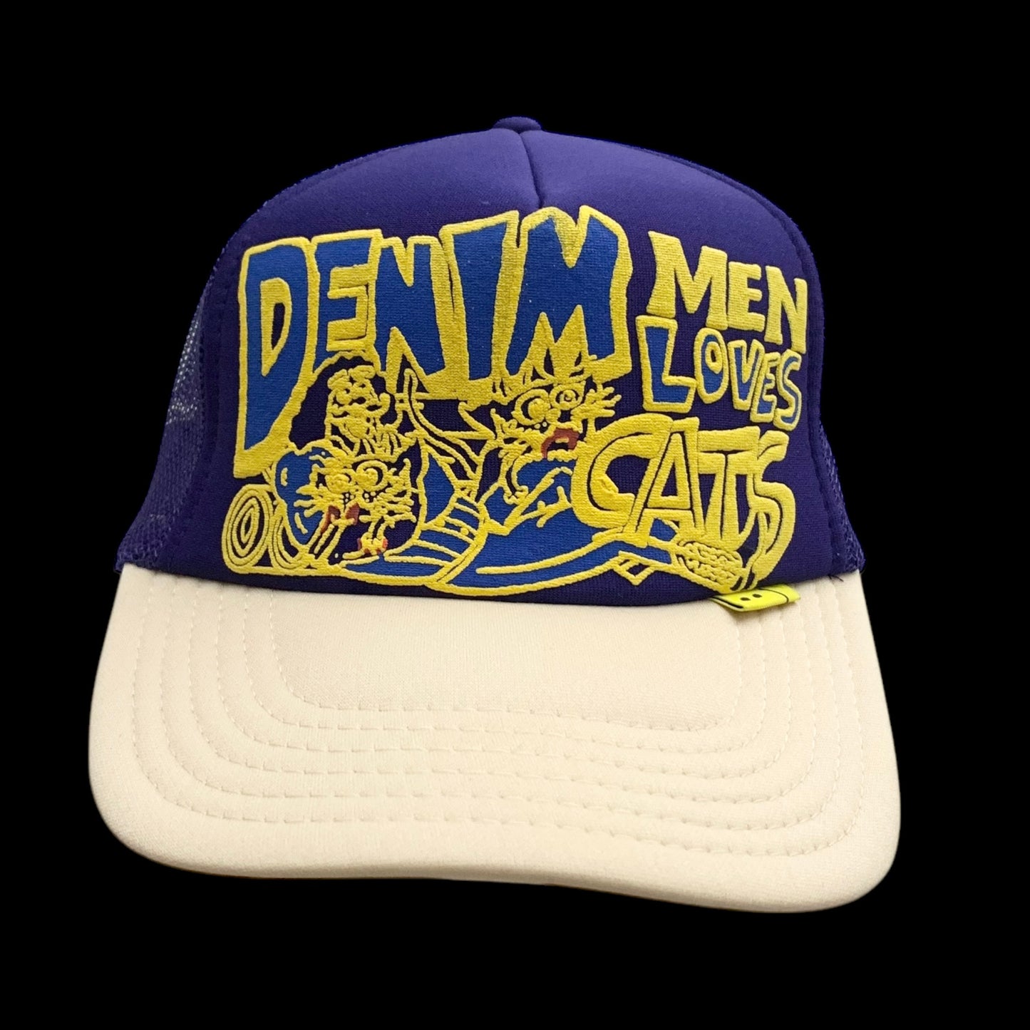 Kapital ‘Denim Men Loves Cats’ Mesh Trucker Cap Purple/Cream