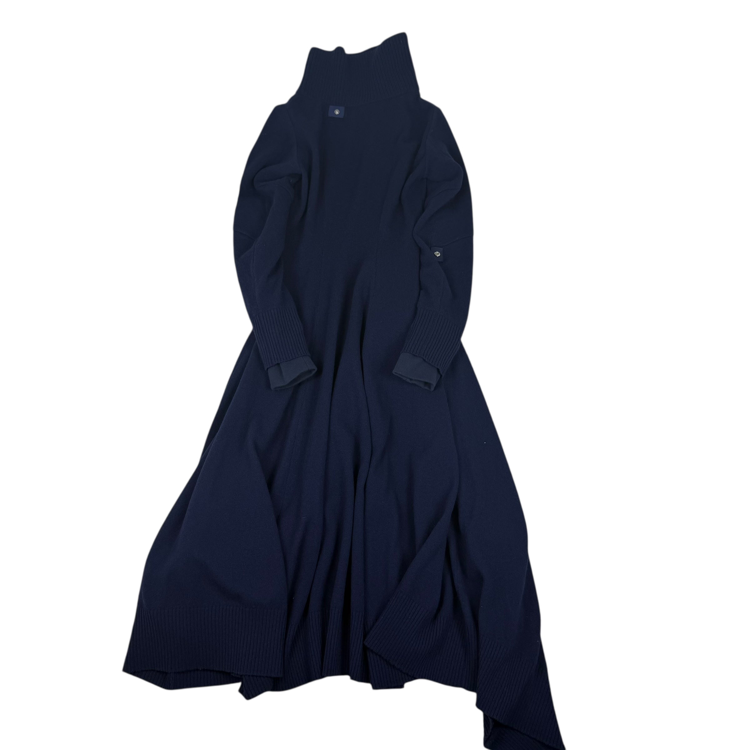 Sacai AW19 MA-1 Docking Wool Knit Zip-Up Midi Dress Navy (Size 1/S)
