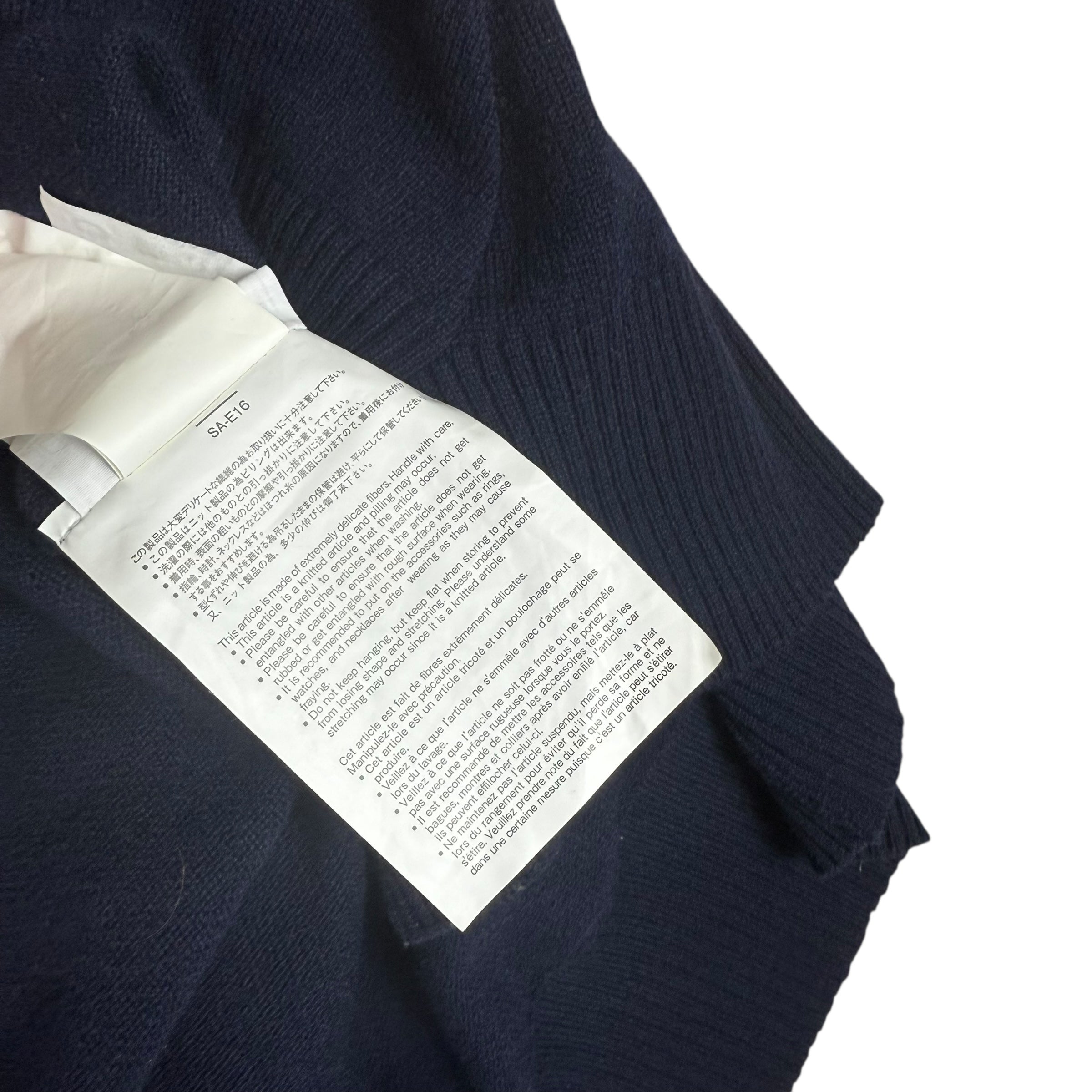 Sacai AW19 MA-1 Docking Wool Knit Zip-Up Midi Dress Navy (Size 1/S)