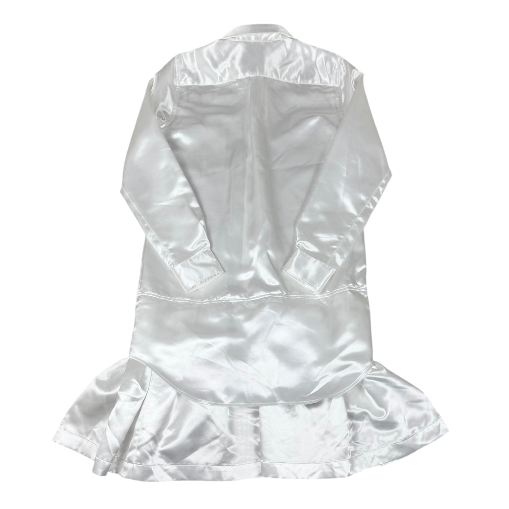 Comme Des Garçons SS19 Layered Satin-Twill Long Shirt White (Size XS womens)
