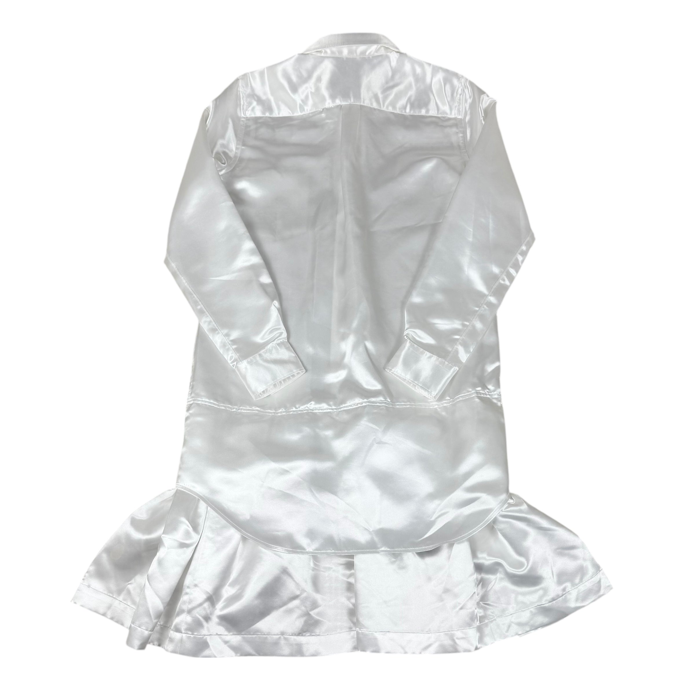 Comme Des Garçons SS19 Layered Satin-Twill Long Shirt White (Size XS womens)
