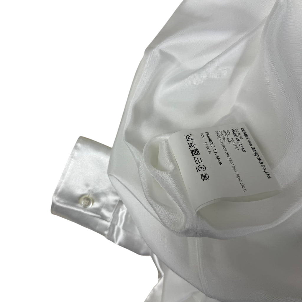 Comme Des Garçons SS19 Layered Satin-Twill Long Shirt White (Size XS womens)