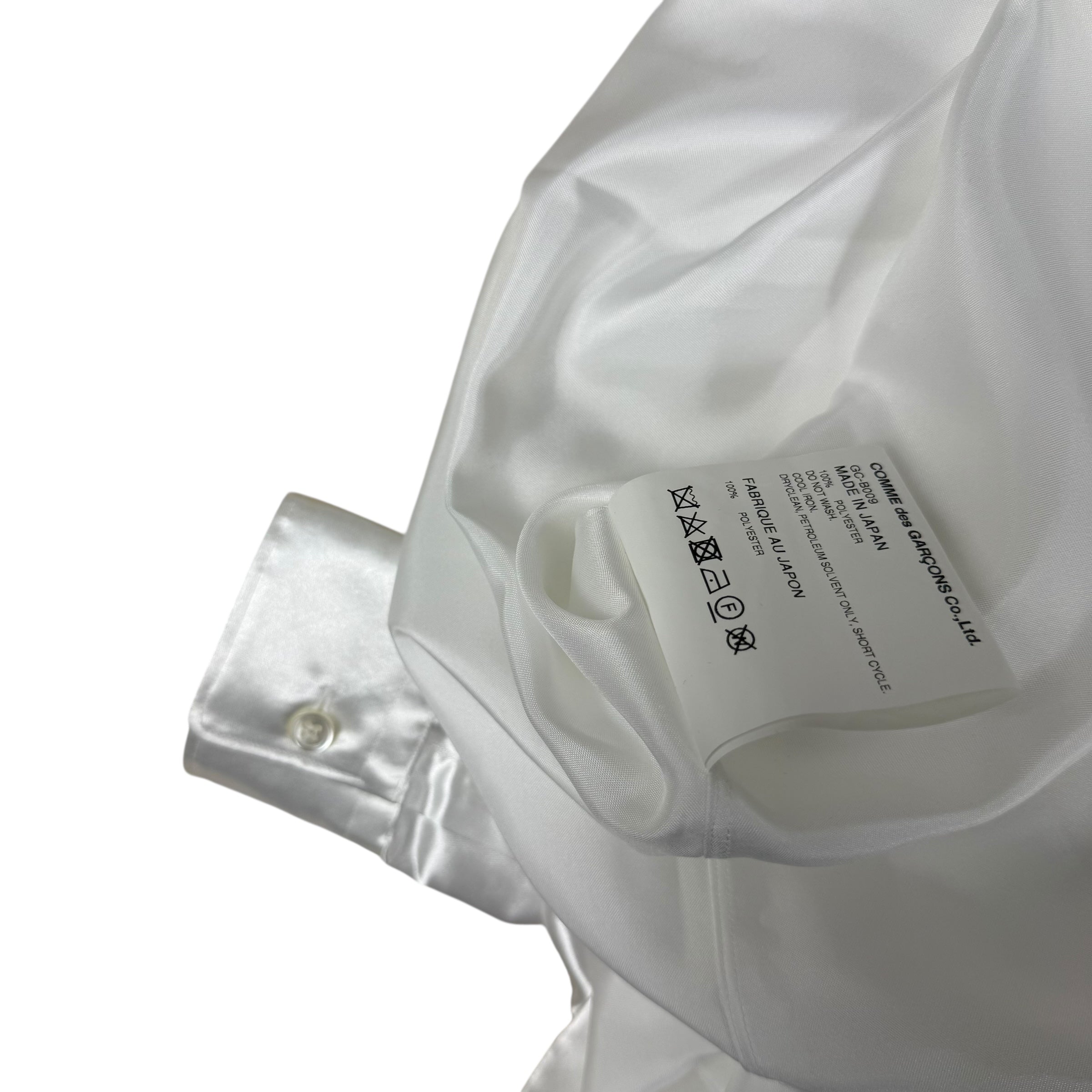 Comme Des Garçons SS19 Layered Satin-Twill Long Shirt White (Size XS womens)