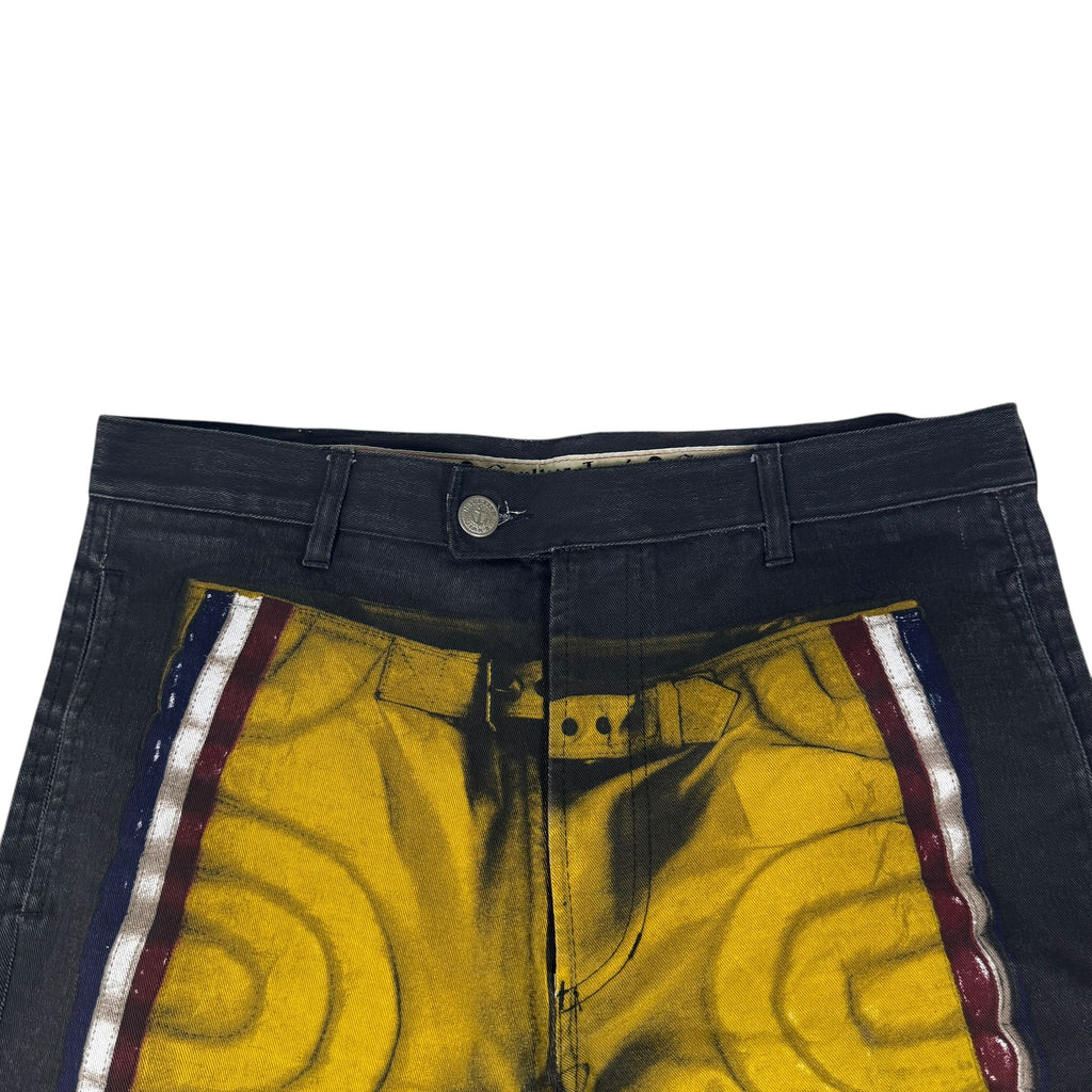Jean Paul Gaultier SS 1995 Trompe L’oeil Jeans Black/Yellow (Size 44)