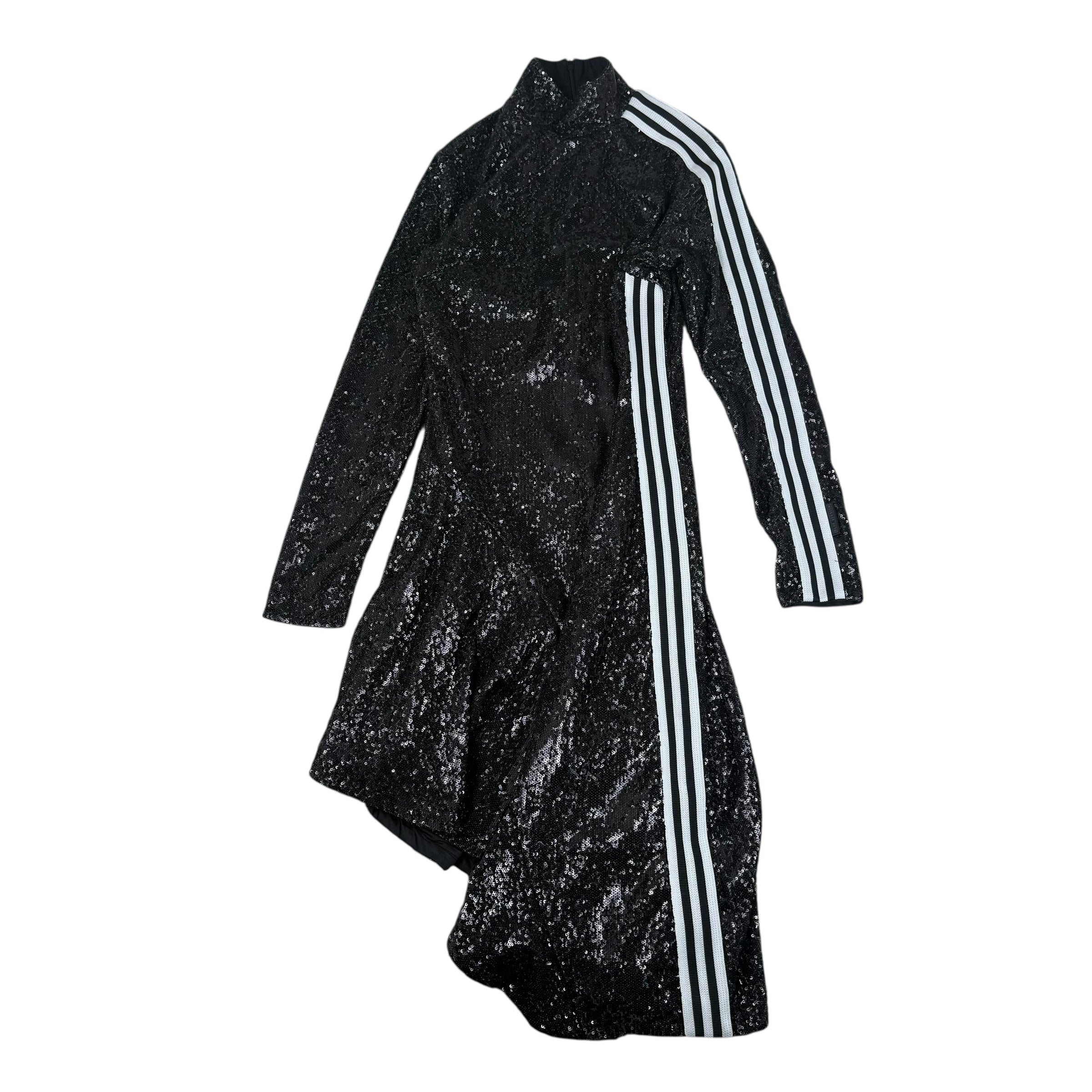 Adidas Blue Version Sequin Asymmetrical Dress Black (Size M Womens)