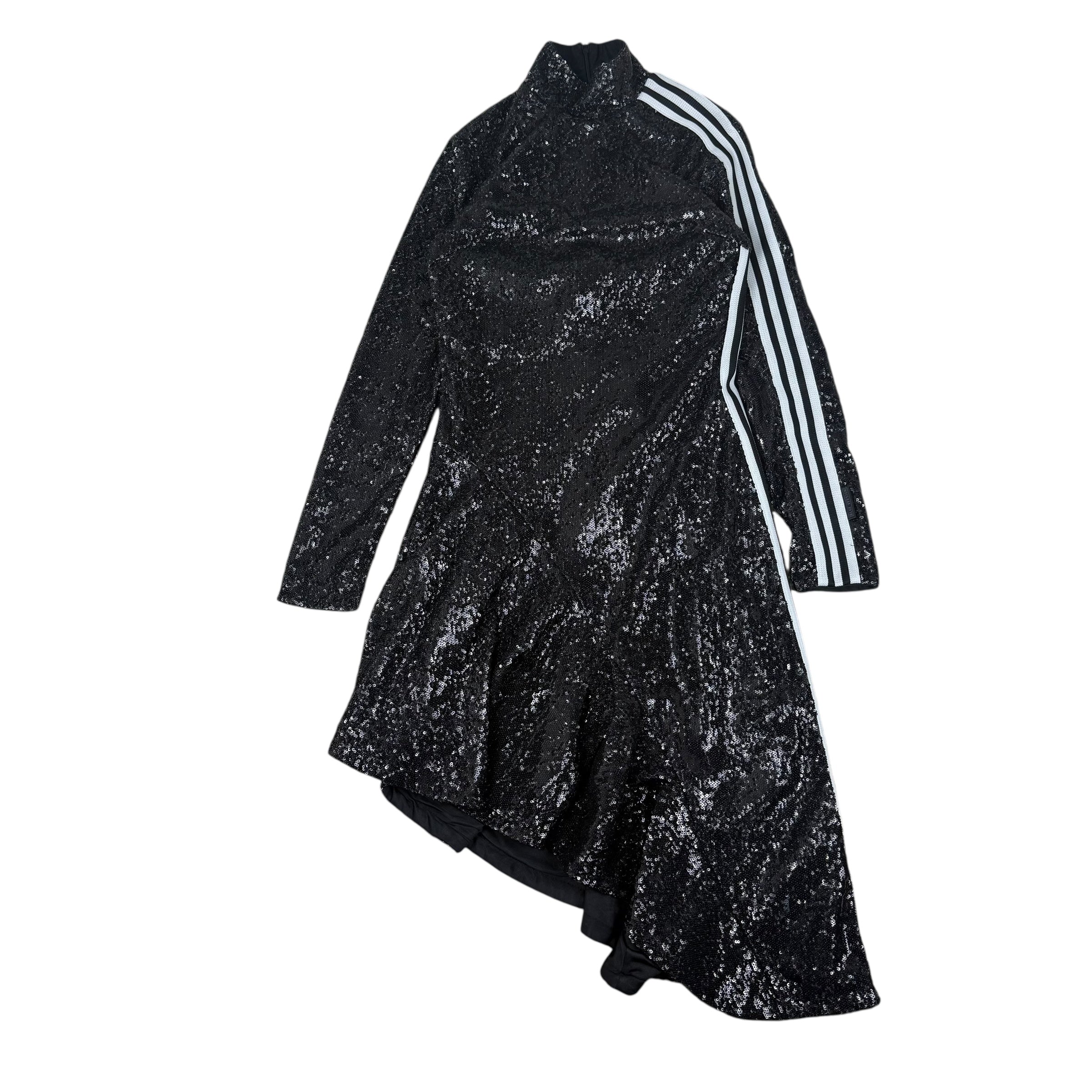 Adidas Blue Version Sequin Asymmetrical Dress Black (Size M Womens)