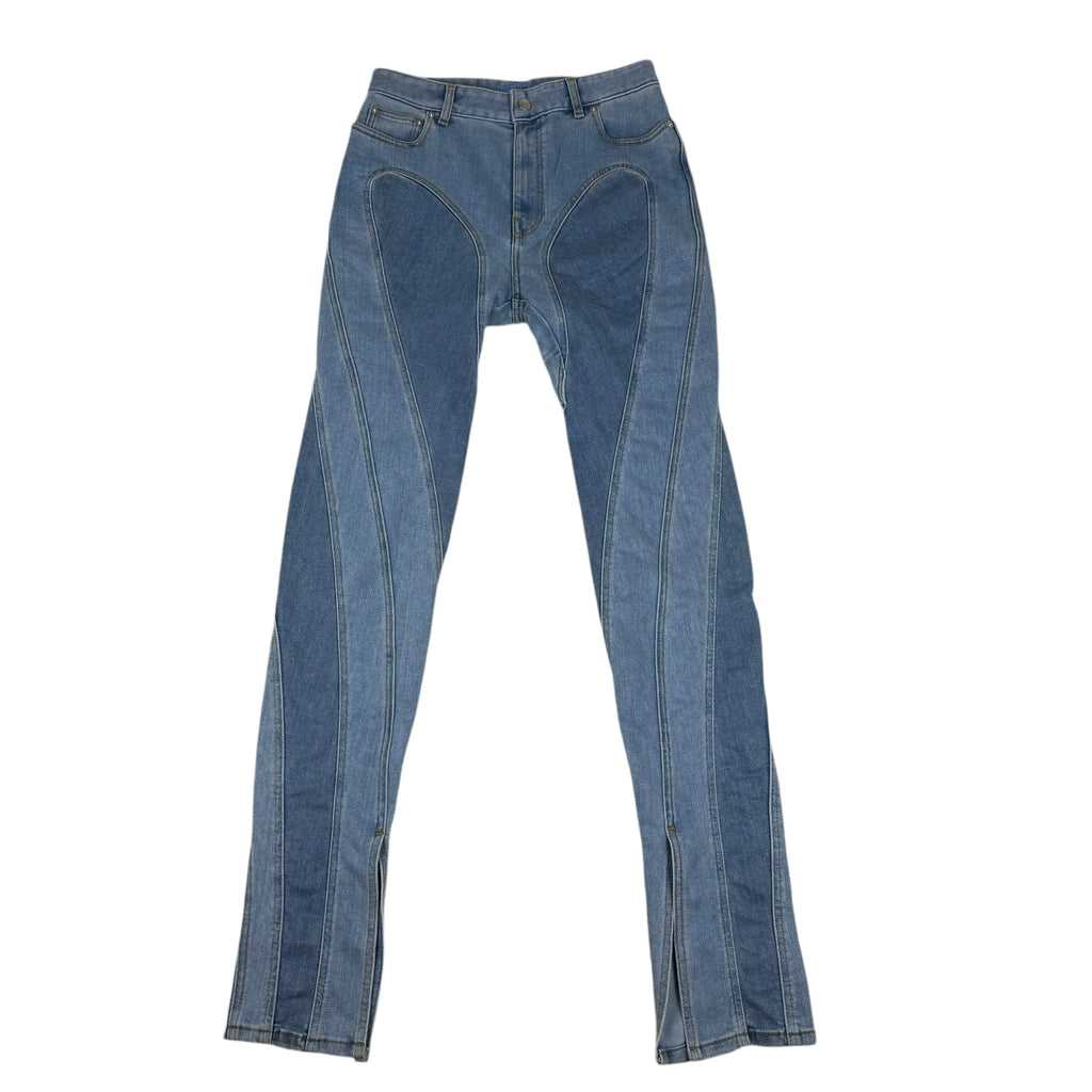 Mugler Spiral Slit Skinny Jeans Light Blue (Size 42)