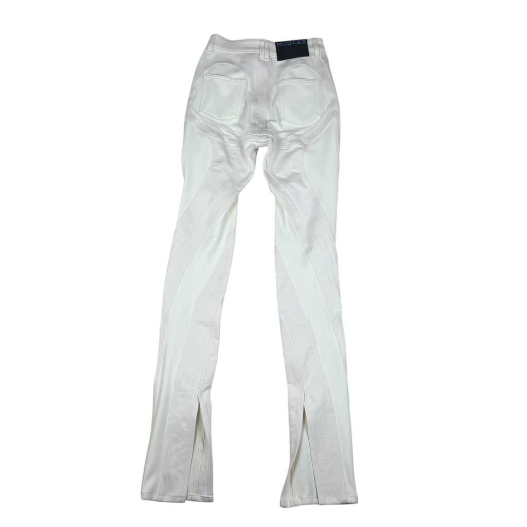 Mugler Spiral Split Skinny Jeans White  (Size 38)
