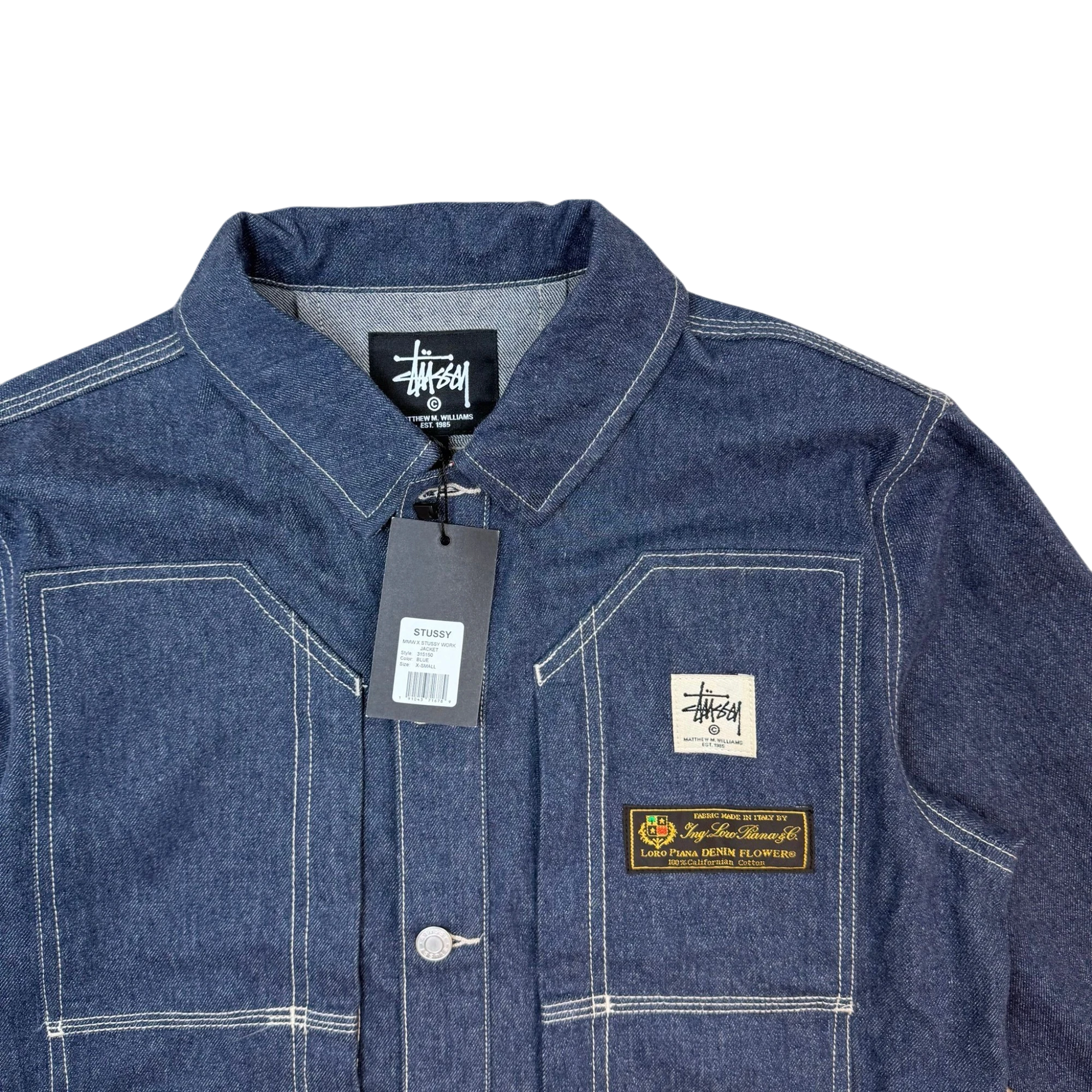 Stussy x Loro Piana x 1017 ALYX 9SM Denim Work Jacket (Fits XS-S)