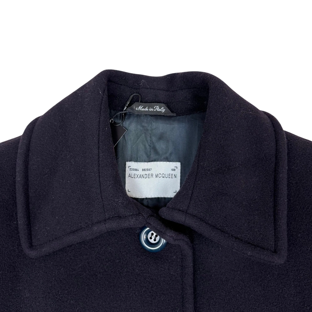 Alexander McQueen 1996 Wool/Cashmere Blend Coat Navy (Size 44)