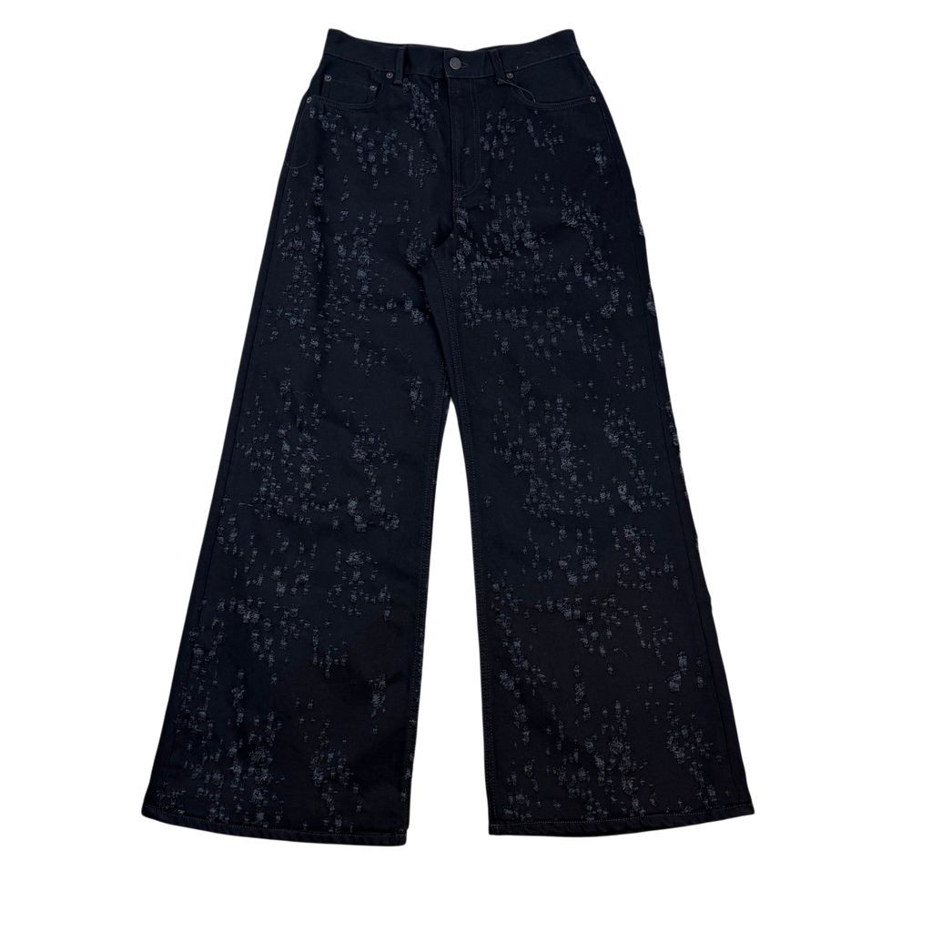 Acne Studios 2021M ‘Night Sky’ Distressed Boot Cut Denim Jeans Black (Size 28”)