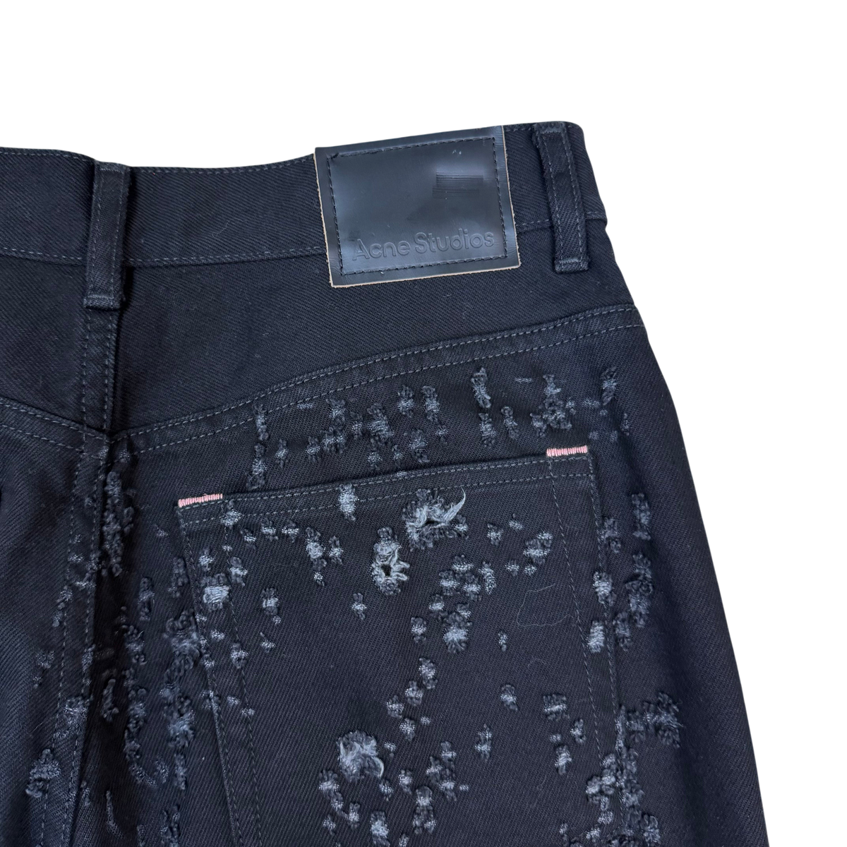 Acne Studios 2021M ‘Night Sky’ Distressed Boot Cut Denim Jeans Black (Size 28”)