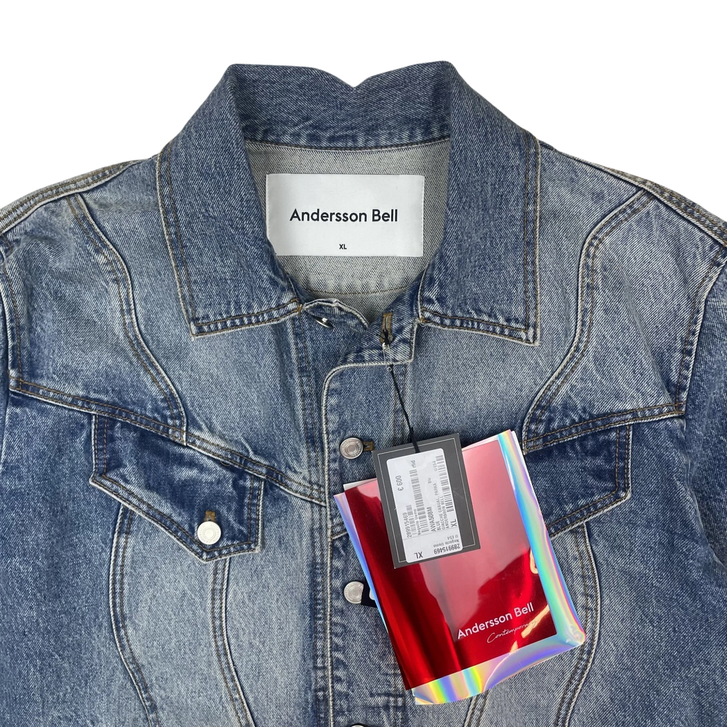 Andersson Bell Patchwork Denim Jacket Blue Multi (Size XL)
