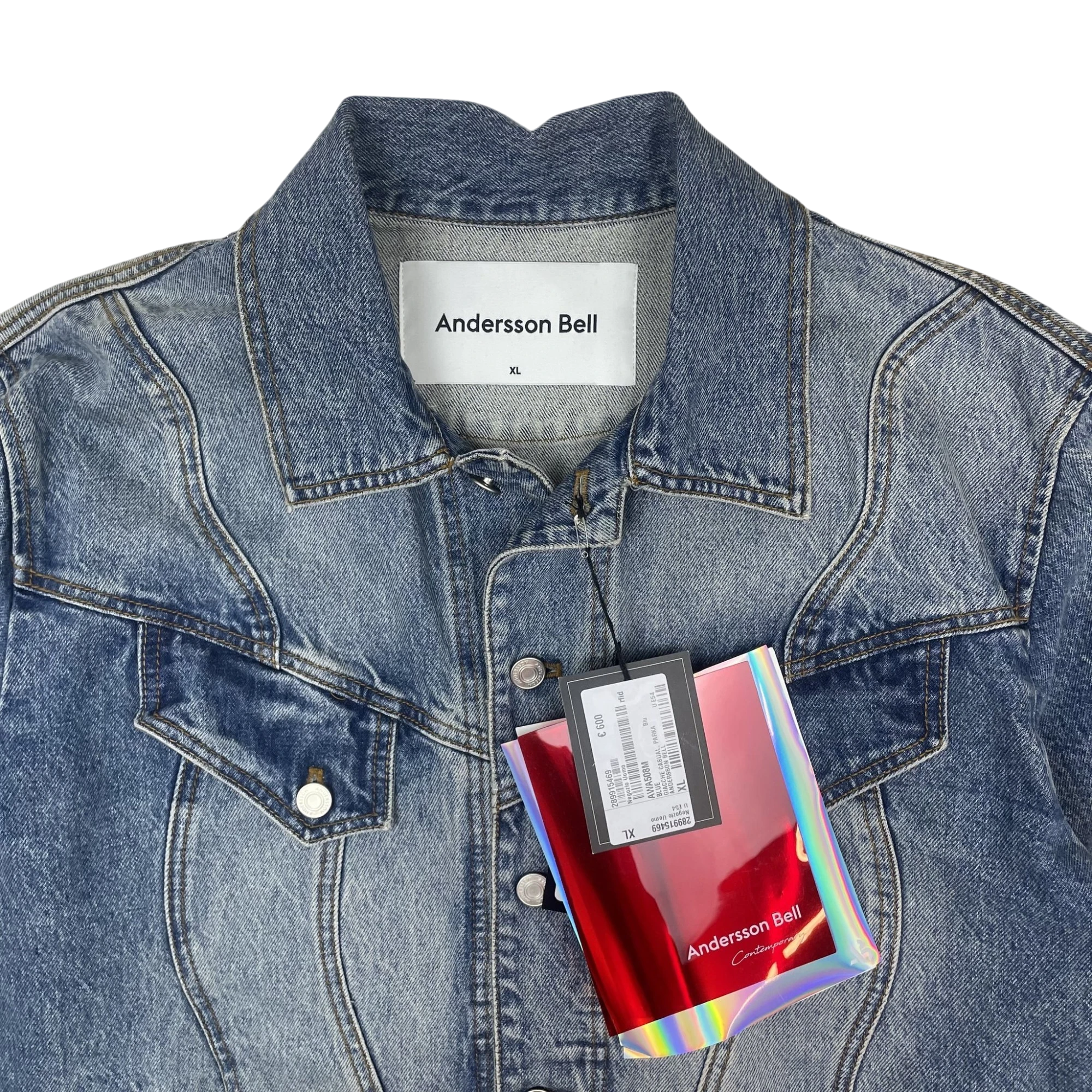 Andersson Bell Patchwork Denim Jacket Blue Multi (Size XL)