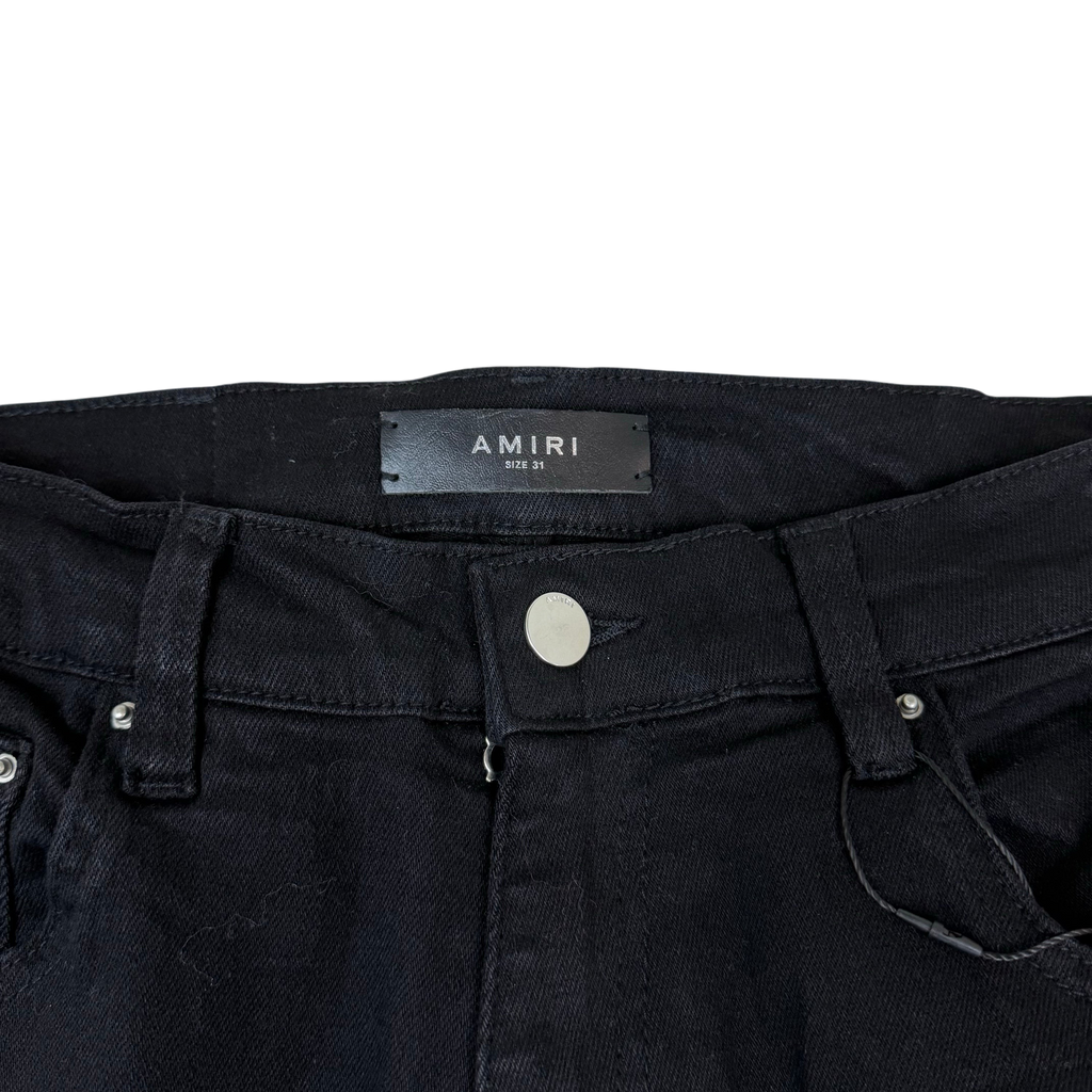 Amiri Snake Patch Distressed Jeans Black (Size 31”)