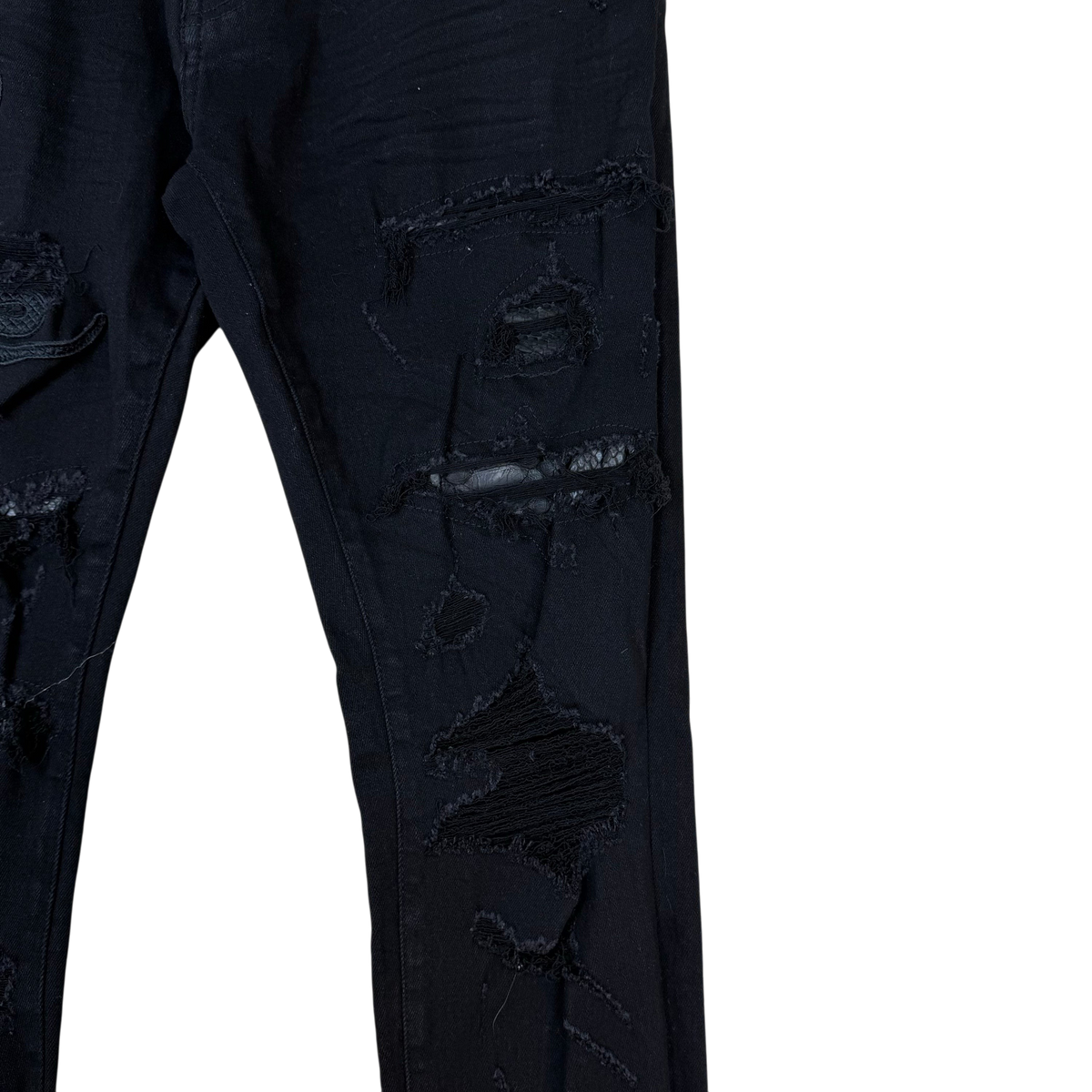 Amiri Snake Patch Distressed Jeans Black (Size 31”)