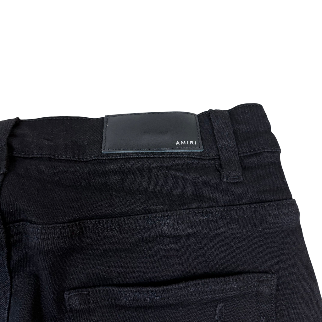Amiri Snake Patch Distressed Jeans Black (Size 31”)
