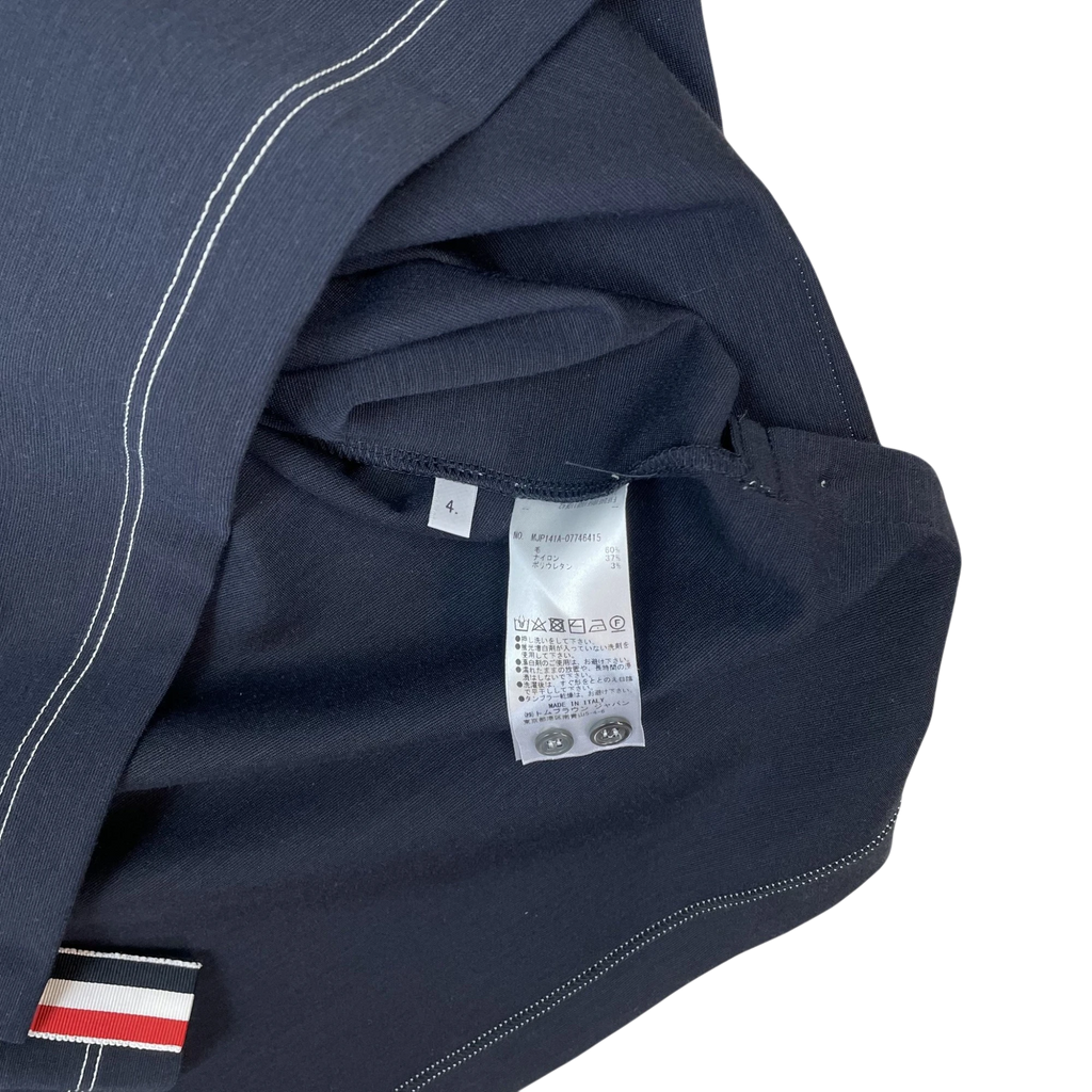 Thom Browne Classic Pique 4-Bar Polo Shirt Navy (Size 4/XL)