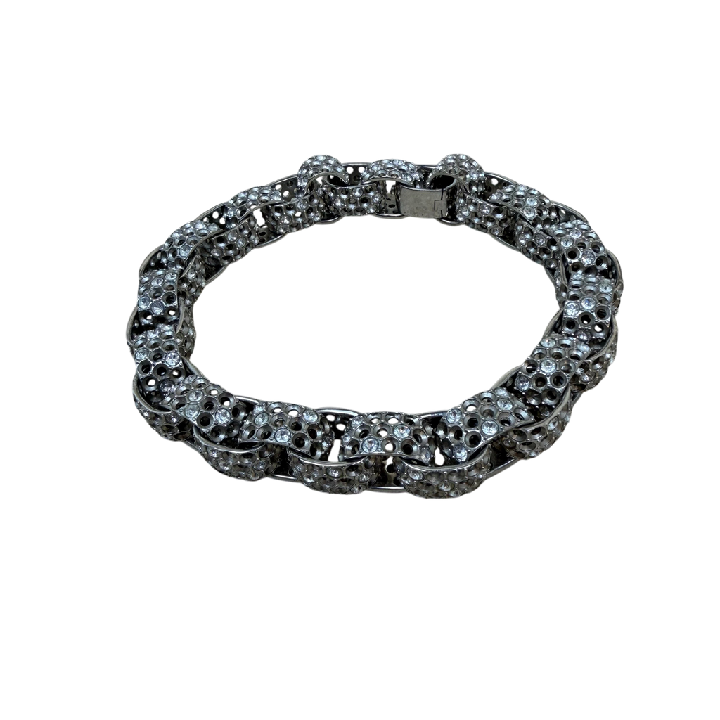 Balenciaga 2021 Afterworld Choker Necklace Silver/Crystal