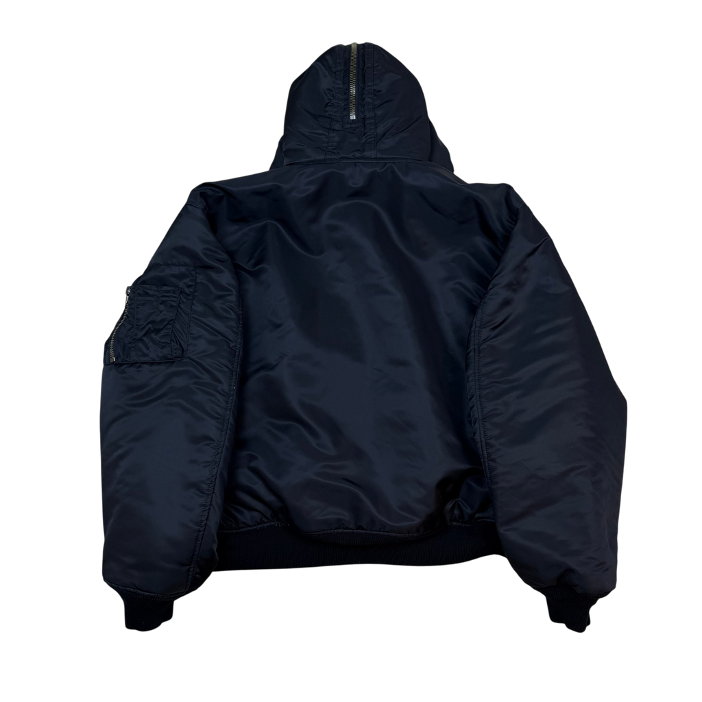 Balenciaga AW24 Faux Fur Hooded Bomber Jacket Black (Size L)