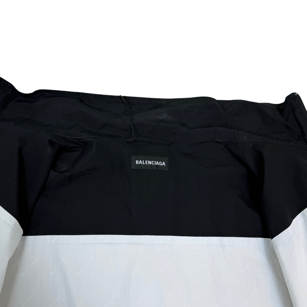 Balenciaga FW18 Classic Logotype Oversized Track Jacket Black/White (Size 48)