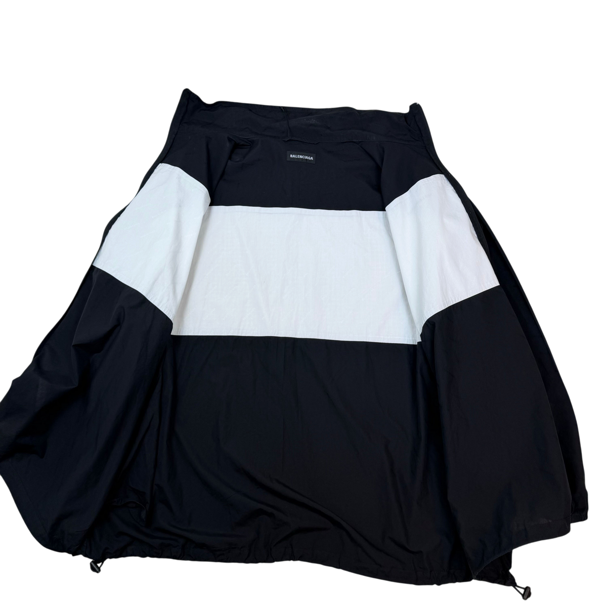 Balenciaga FW18 Classic Logotype Oversized Track Jacket Black/White (Size 48)