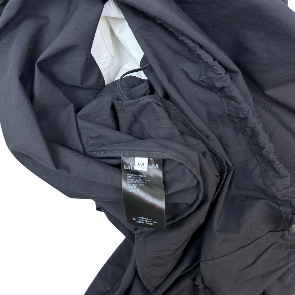 Balenciaga FW18 Classic Logotype Oversized Track Jacket Black/White (Size 48)