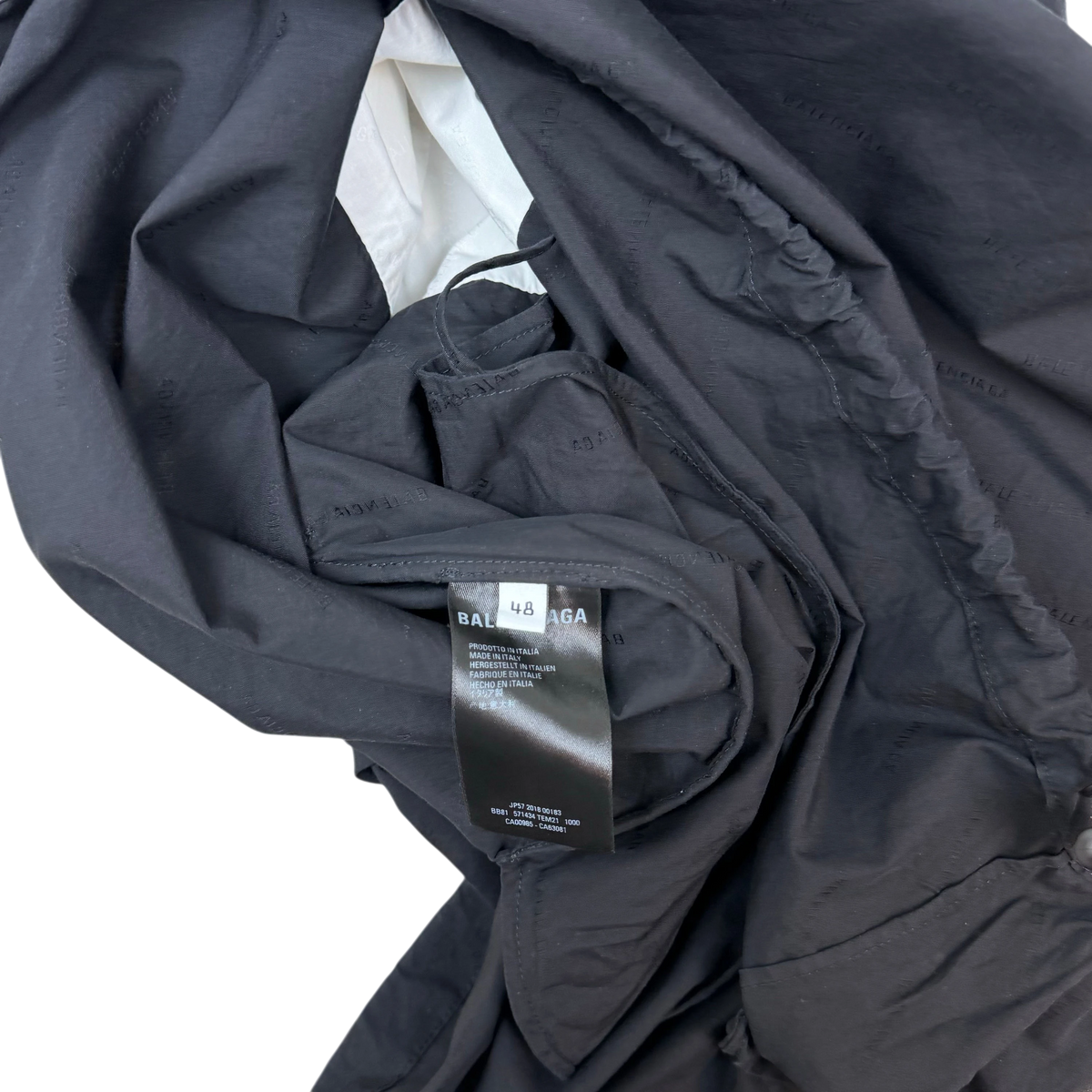 Balenciaga FW18 Classic Logotype Oversized Track Jacket Black/White (Size 48)