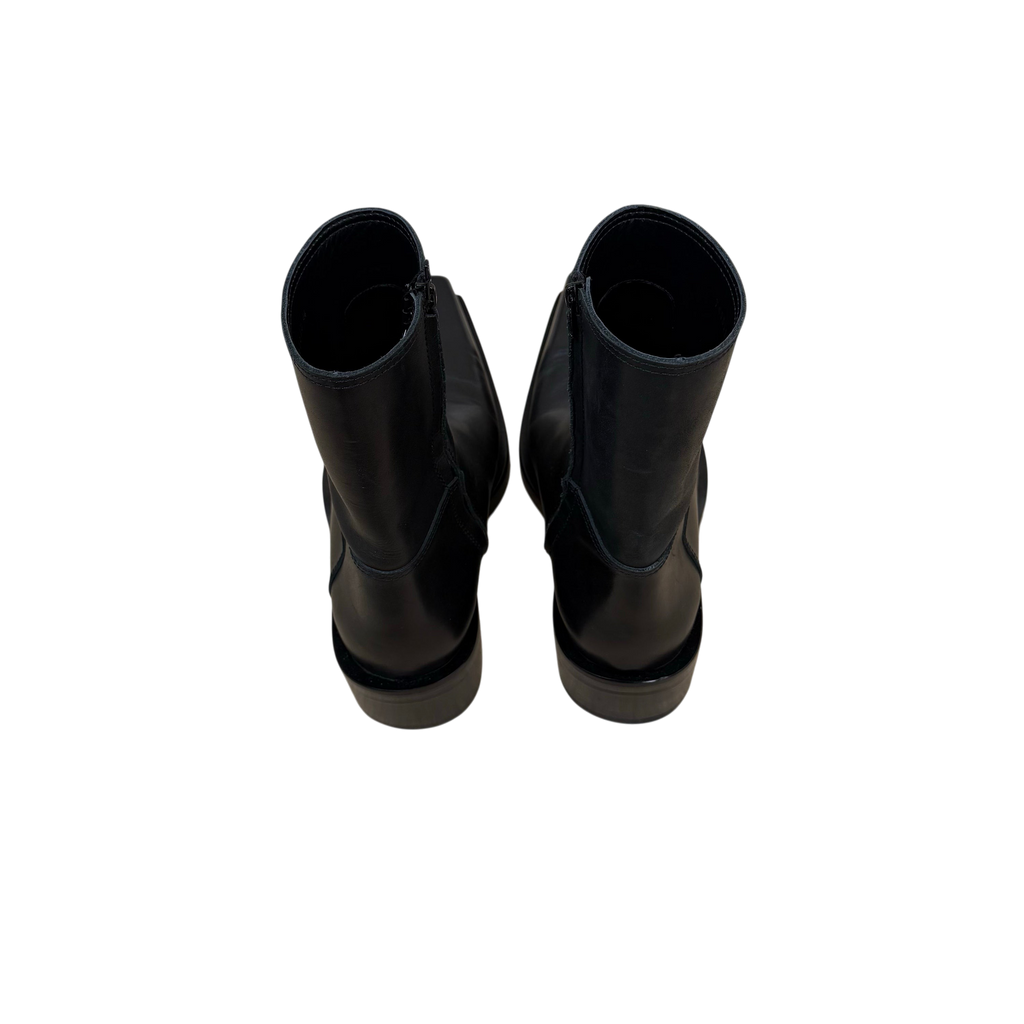 Balenciaga Santiago Square Toe Leather Boots Black (Size EU44/Fits US12)