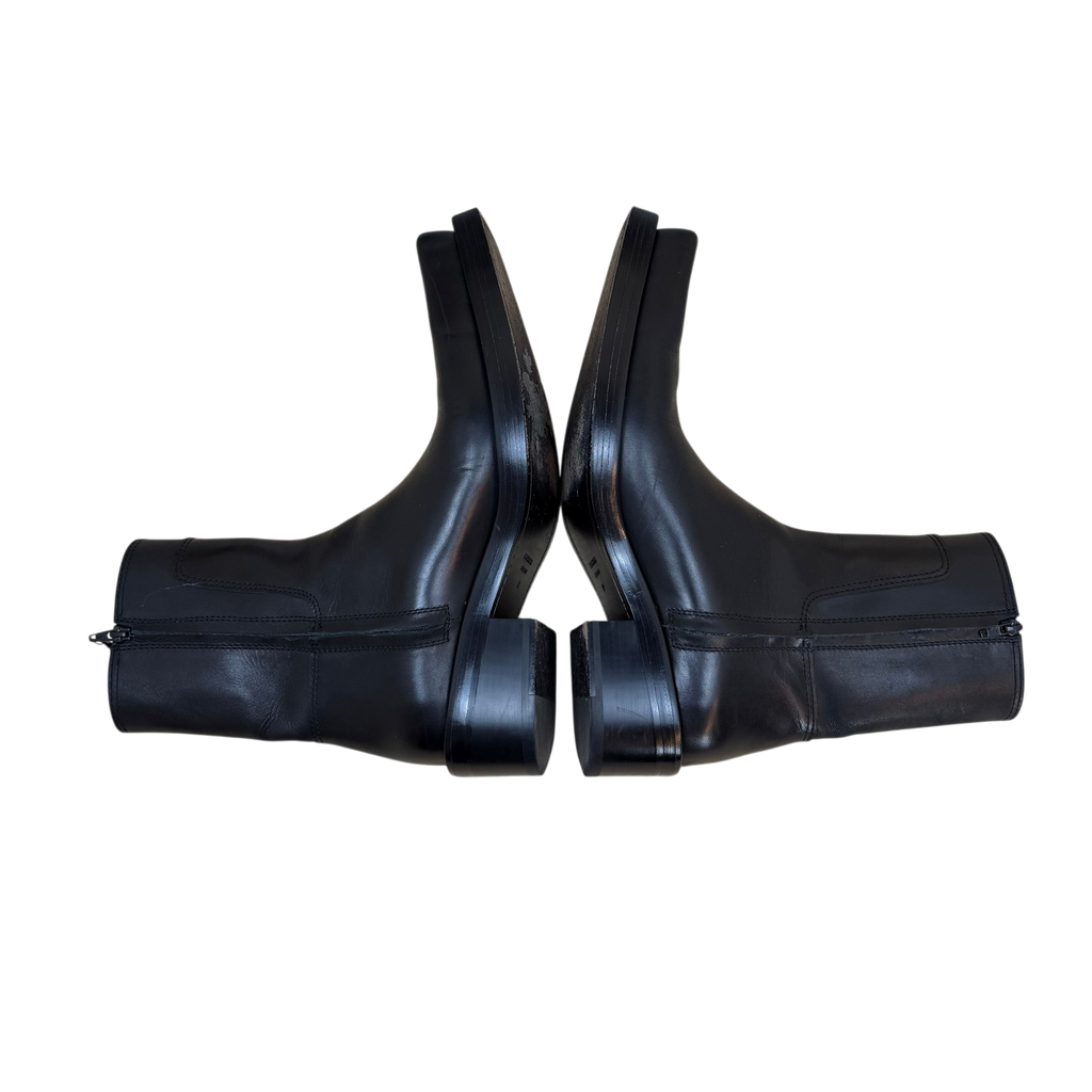 Balenciaga Santiago Square Toe Leather Boots Black (Size EU44/Fits US12)