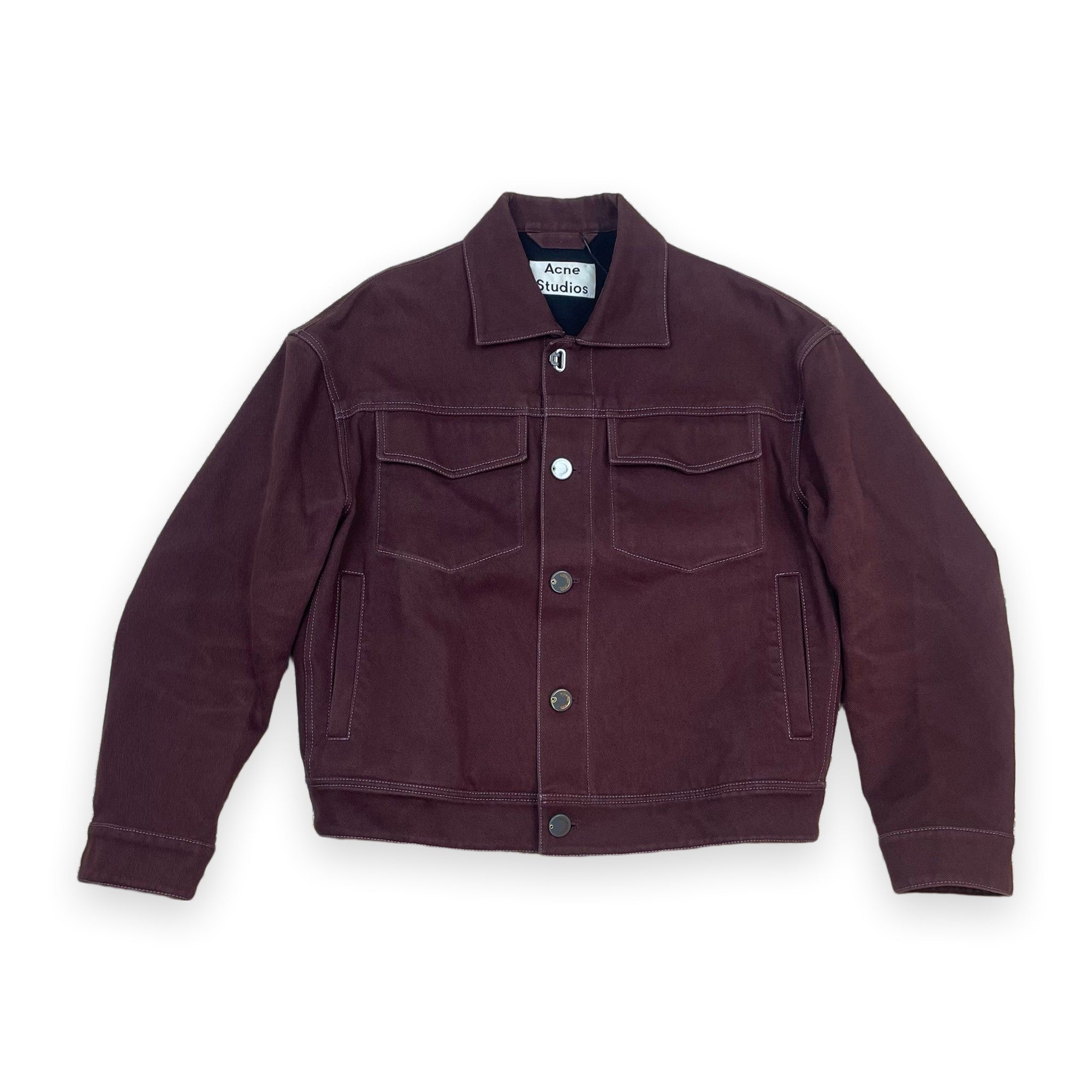 Acne Studios FN-MN-OUTW000187 Denim Jacket Maroon (Size 46)