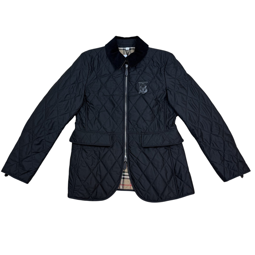 Burberry TB Logo Quilted Ongar Jacket Black (Size XL Womens)